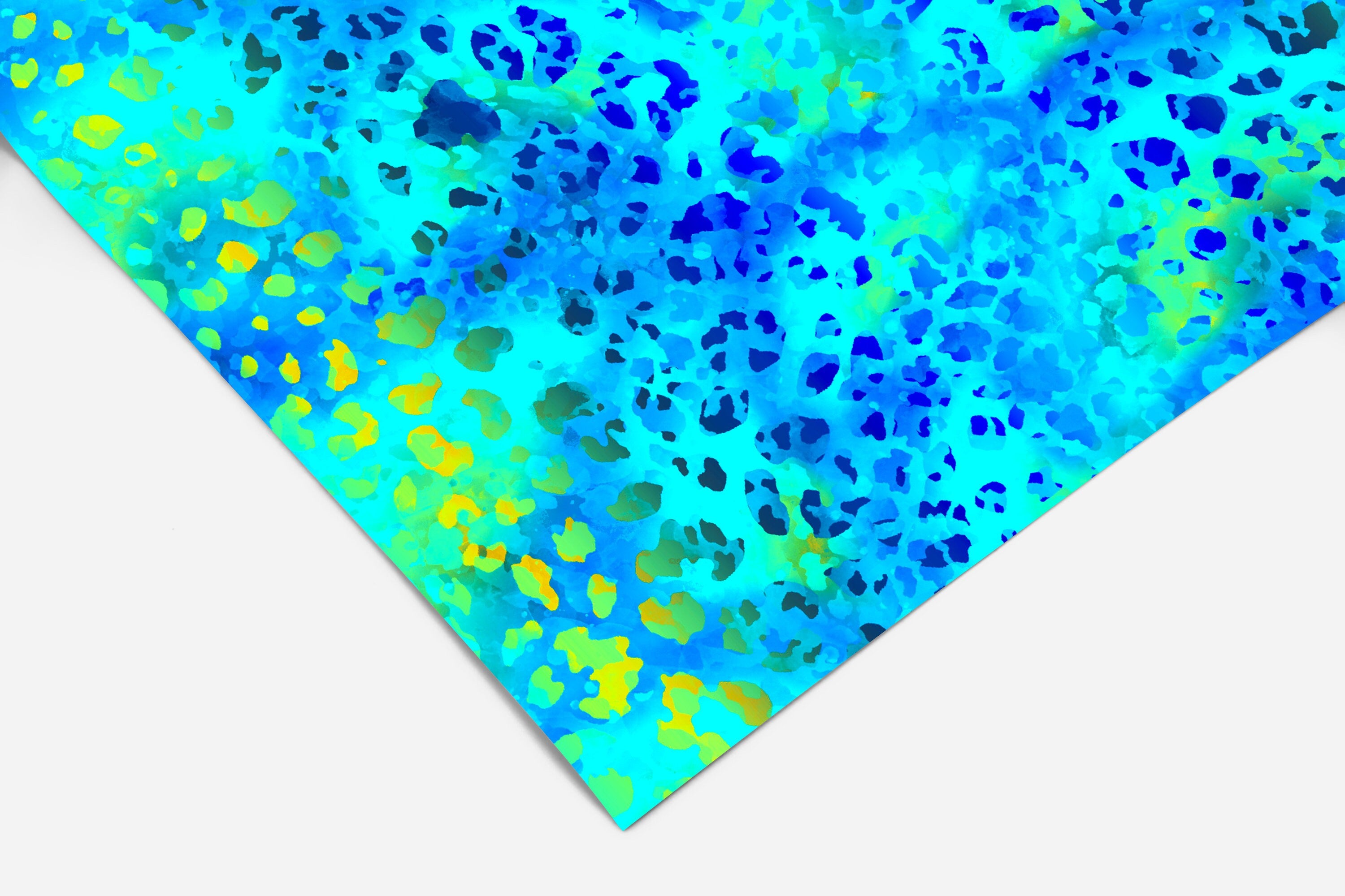 Blue Leopard Print Contact Paper | Peel And Stick Wallpaper | Removable Wallpaper | Shelf Liner | Drawer Liner | Peel and Stick Paper 198 - JamesAndColors