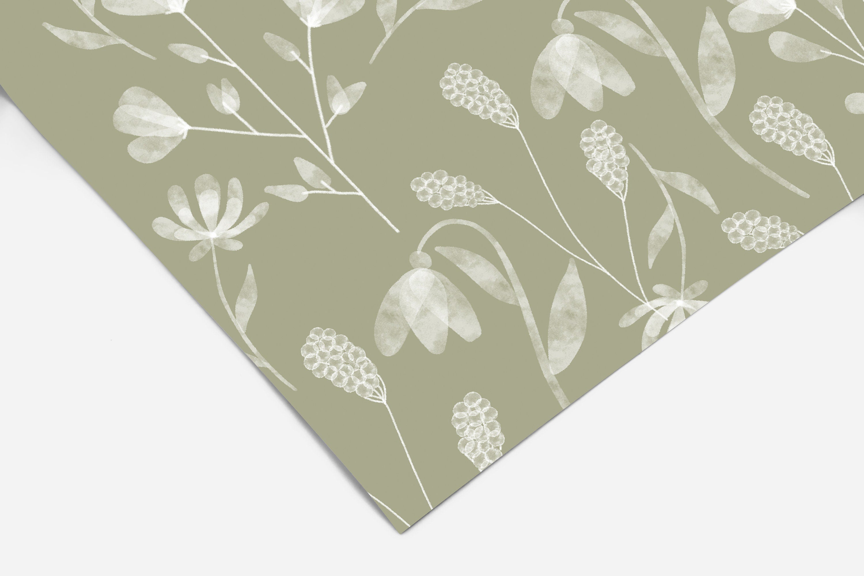Olive Floral Wallpaper | Adhesive Wallpaper | Wallpaper Peel And Stick | Removable Wallpaper | Wall Paper Peel And Stick | Eco Friendly 2061 - JamesAndColors