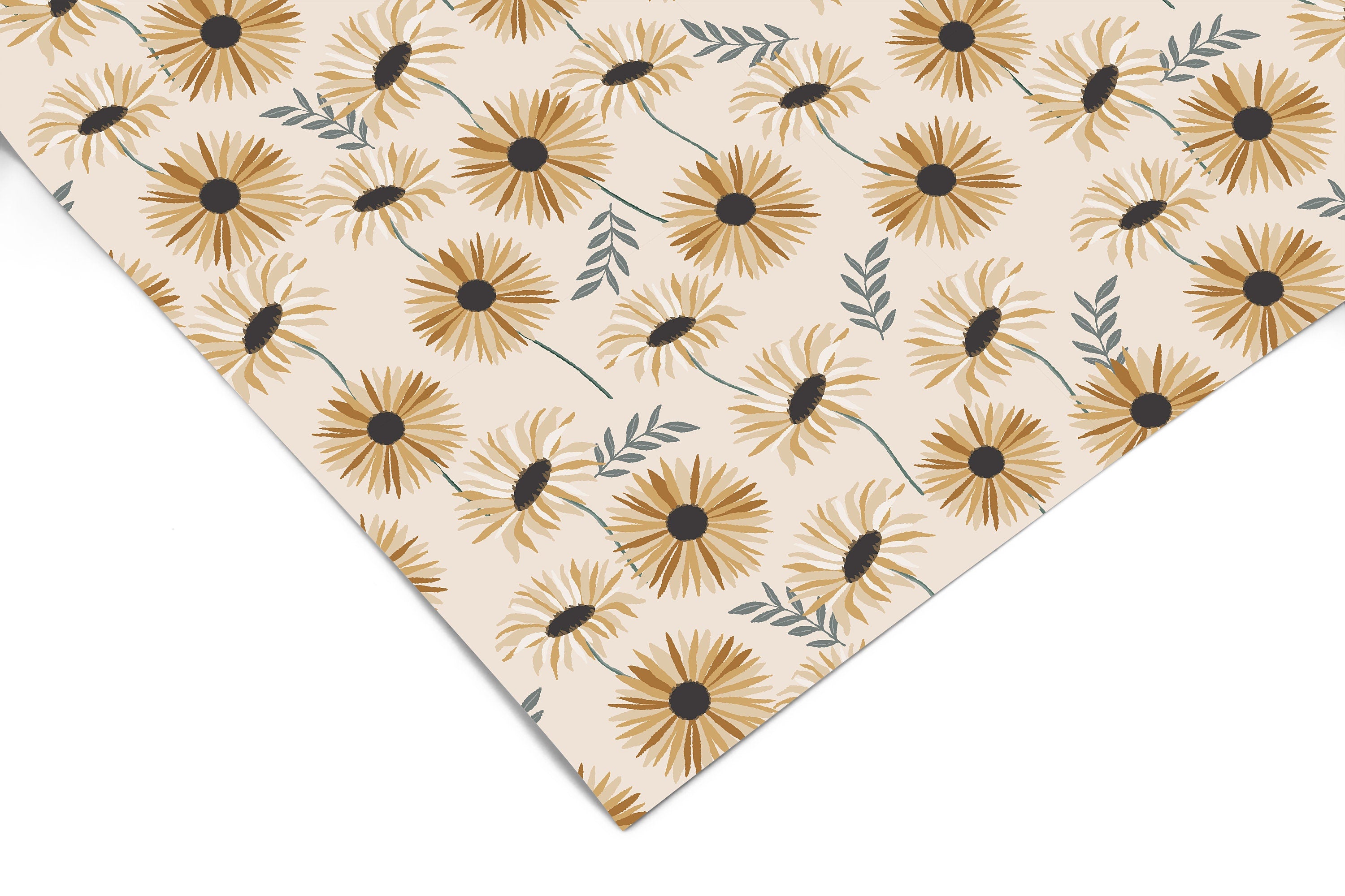 Boho Daisy Floral Contact Paper | Peel And Stick Wallpaper | Removable Wallpaper | Shelf Liner | Drawer Liner | Peel and Stick Paper 491