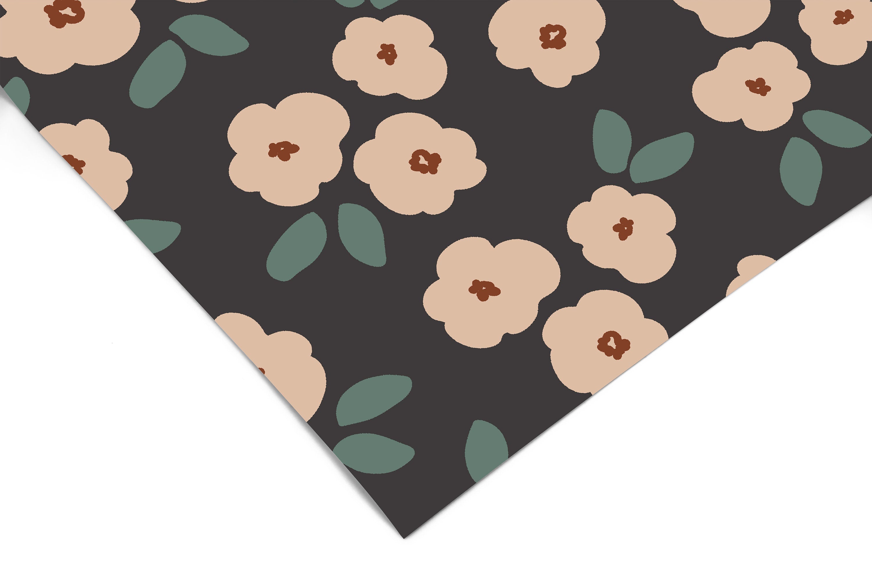 Dark Summer Floral Contact Paper | Peel And Stick Wallpaper | Removable Wallpaper | Shelf Liner | Drawer Liner | Peel and Stick Paper 494