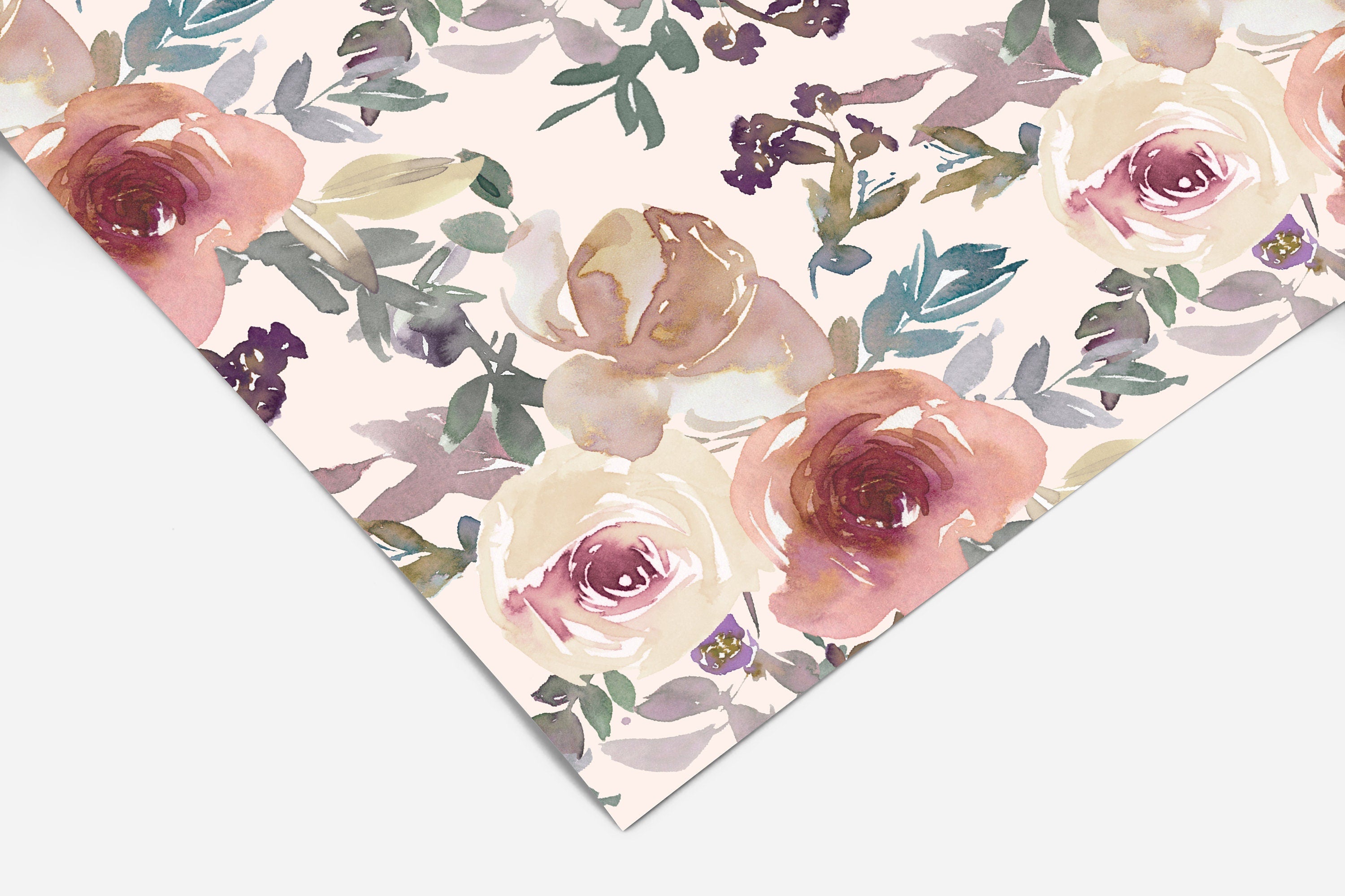 Watercolor Floral Contact Paper | Peel And Stick Wallpaper | Removable Wallpaper | Shelf Liner | Drawer Liner | Peel and Stick Paper 226