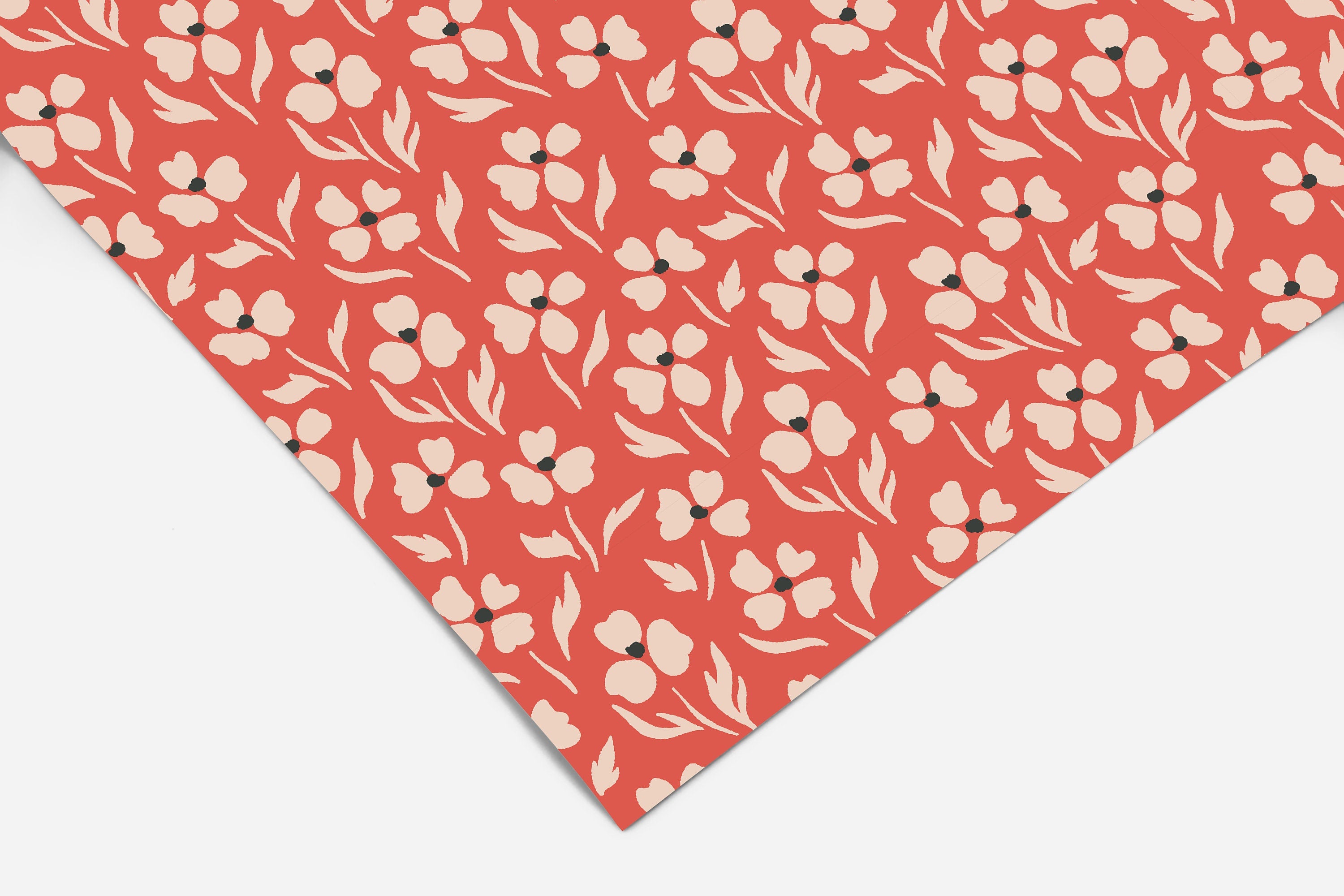 Red Wildflower Floral Contact Paper | Peel And Stick Wallpaper | Removable Wallpaper | Shelf Liner | Drawer Liner | Peel and Stick Paper 260