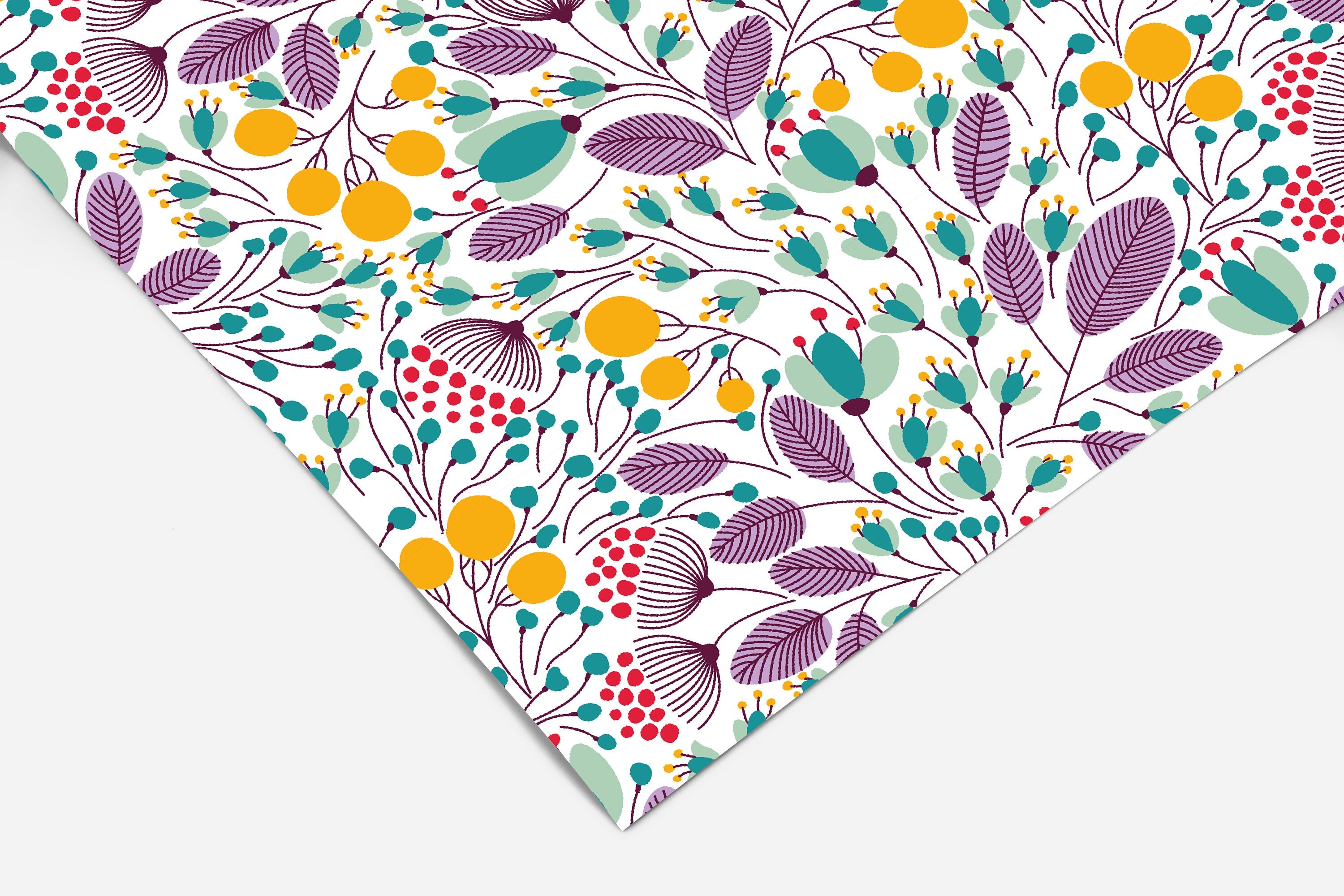 Purple Floral Contact Paper | Peel And Stick Wallpaper | Removable Wallpaper | Shelf Liner | Drawer Liner | Peel and Stick Paper 263