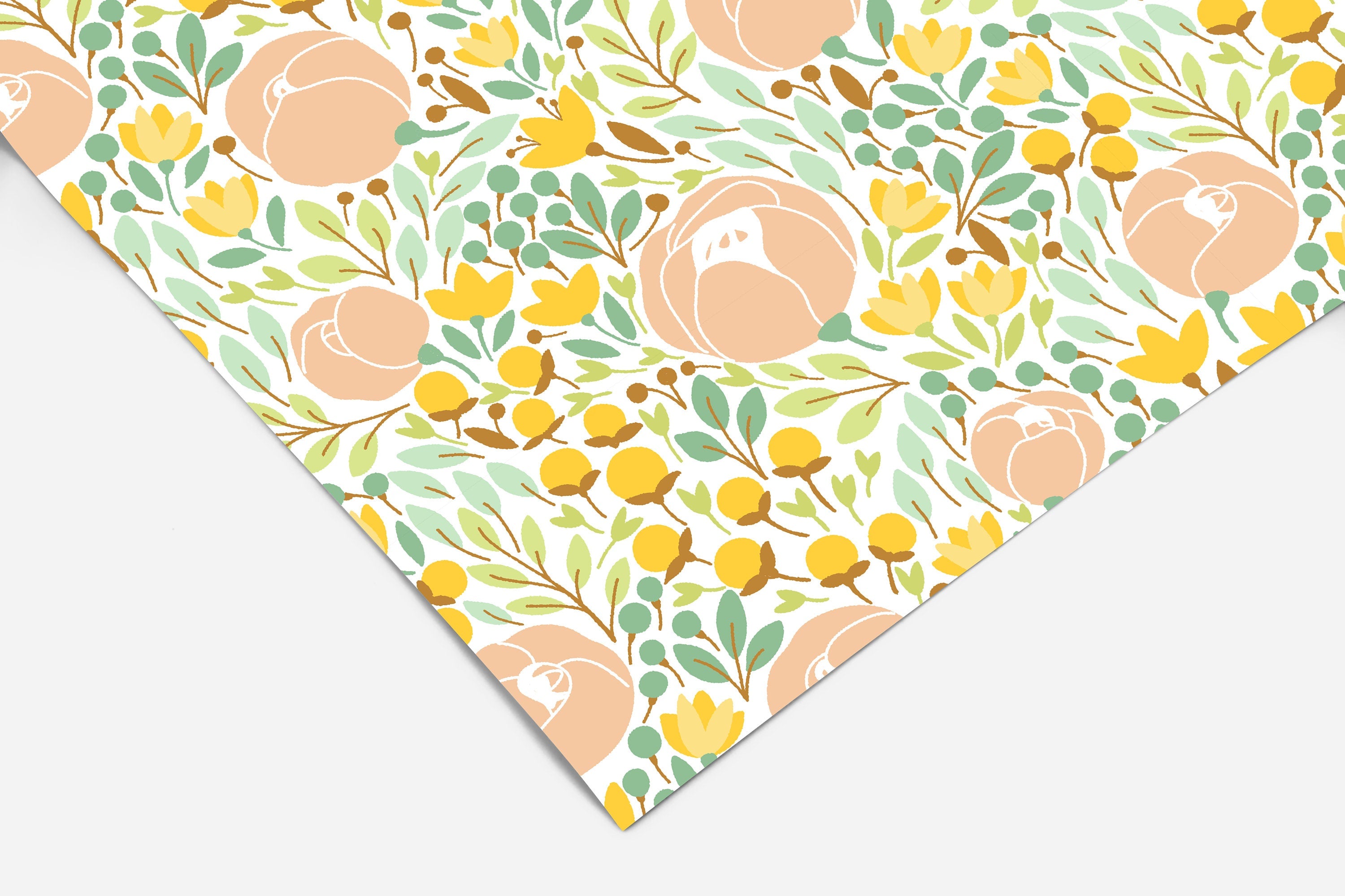 Peach Peony Floral Contact Paper | Peel And Stick Wallpaper | Removable Wallpaper | Shelf Liner | Drawer Liner | Peel and Stick Paper 267