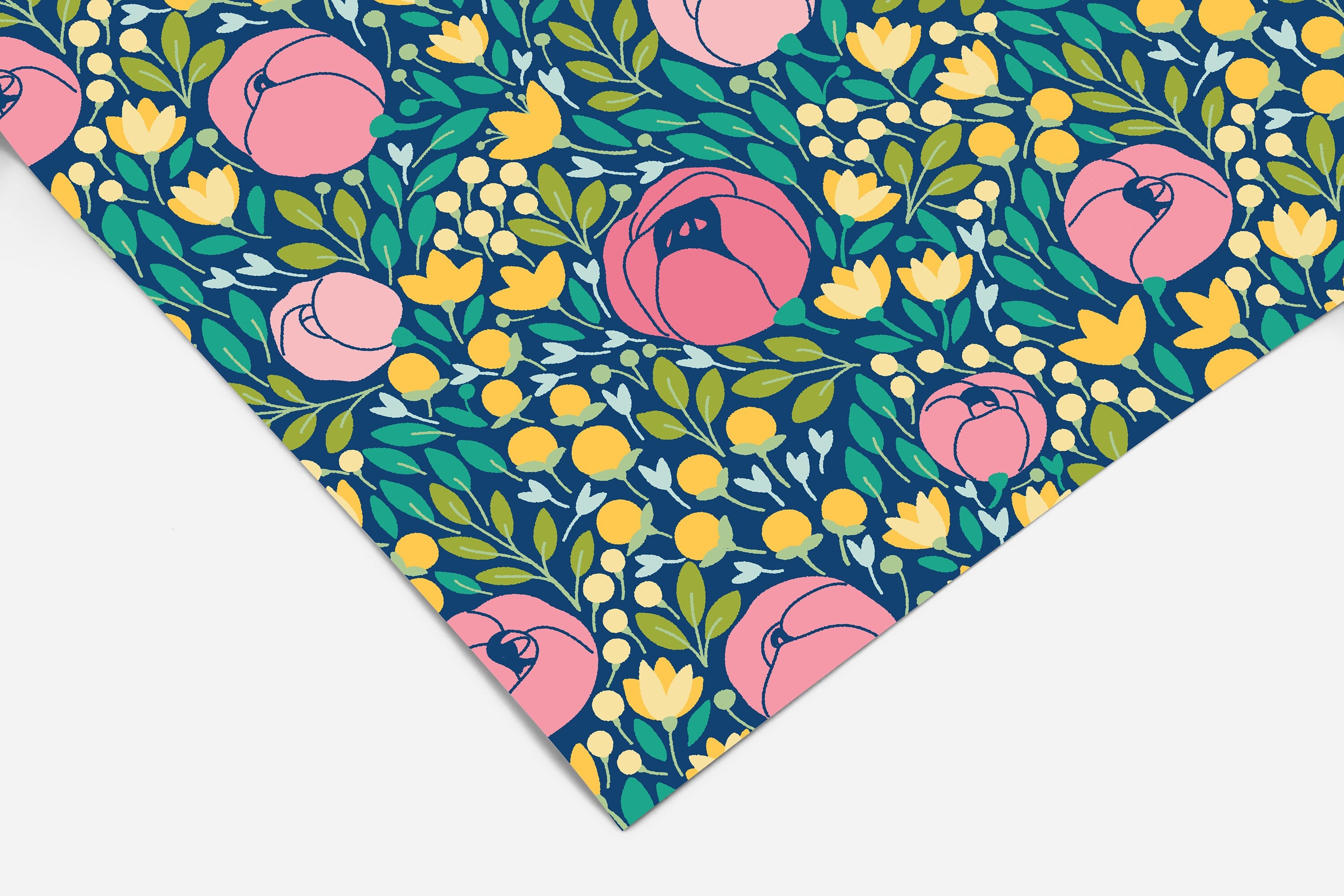 Dark Peony Floral Contact Paper | Peel And Stick Wallpaper | Removable Wallpaper | Shelf Liner | Drawer Liner | Peel and Stick Paper 269