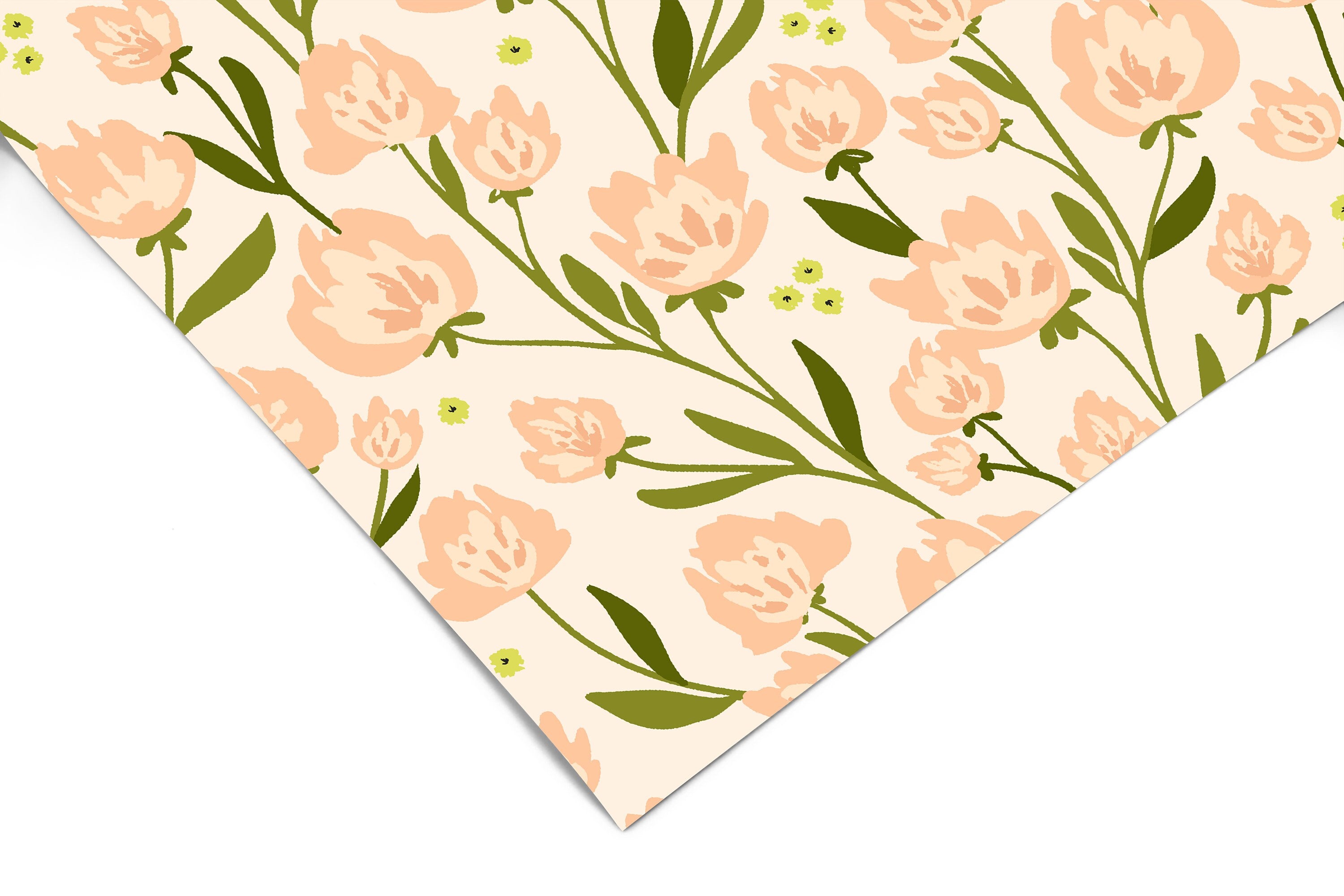 Pink And Cream Floral Contact Paper | Peel And Stick Wallpaper | Removable Wallpaper | Shelf Liner | Drawer Liner | Peel and Stick Paper 504