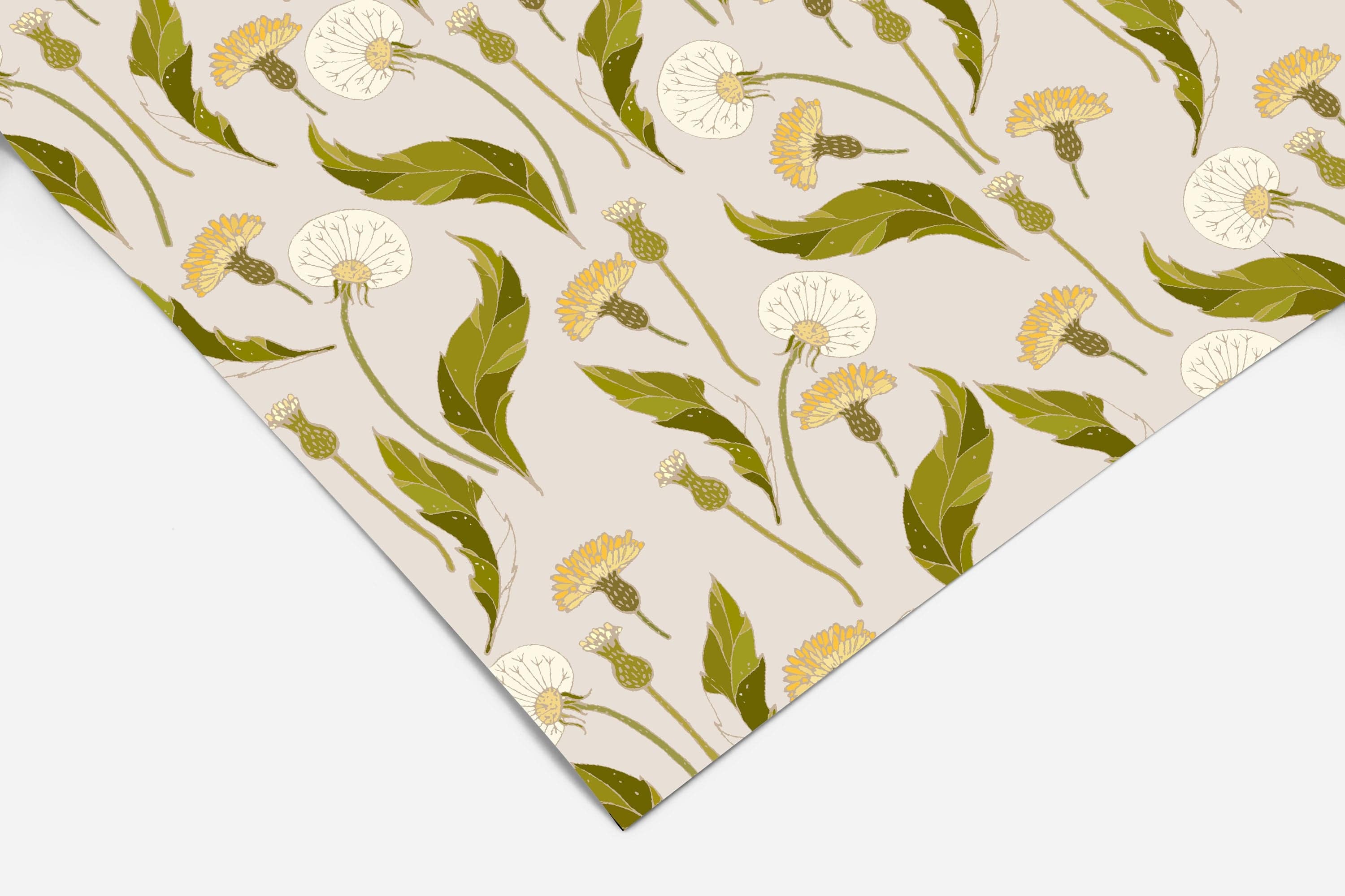 Dandelion Floral Contact Paper | Peel And Stick Wallpaper | Removable Wallpaper | Shelf Liner | Drawer Liner | Peel and Stick Paper 321