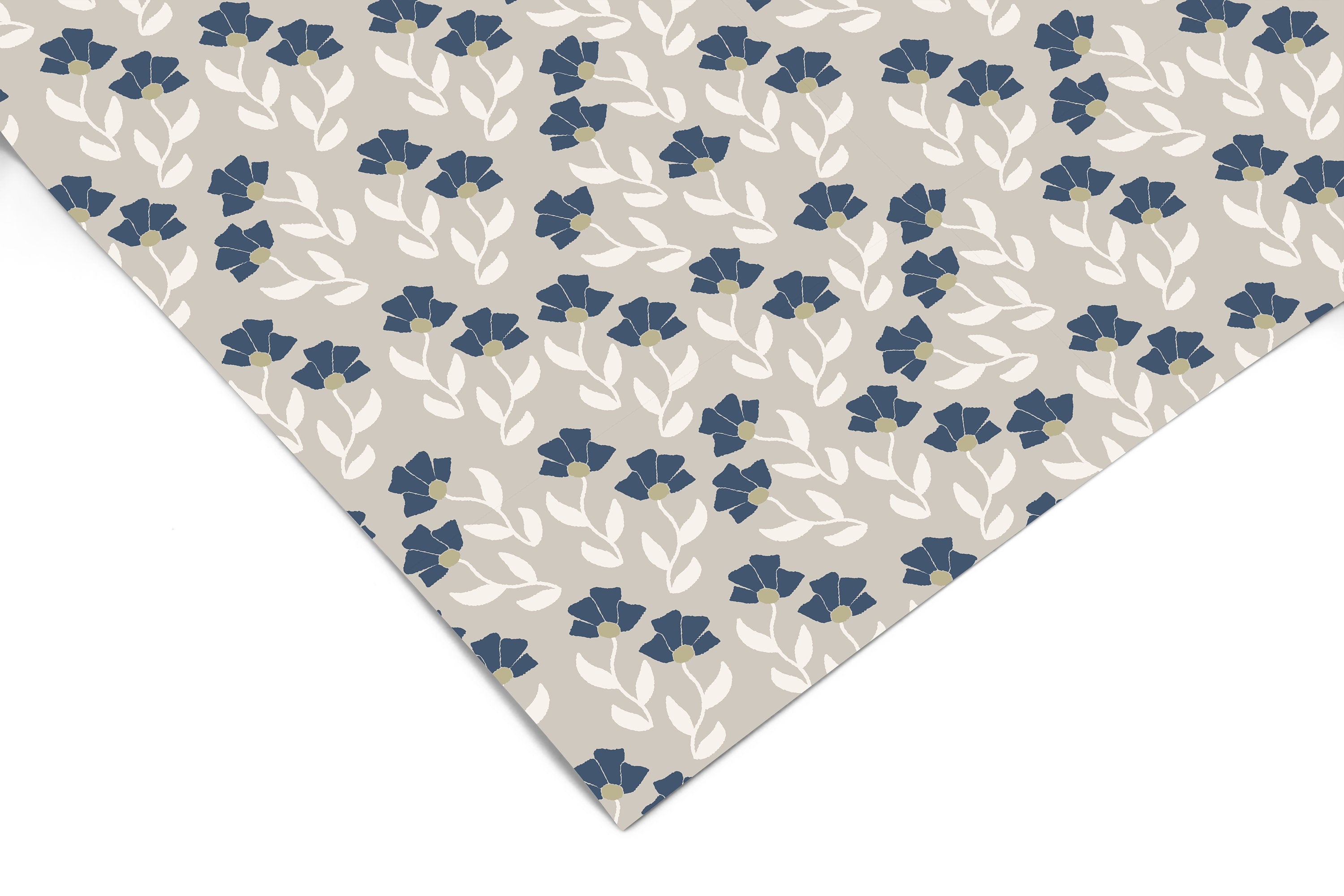 Blue Farmhouse Floral Contact Paper | Peel And Stick Wallpaper | Removable Wallpaper | Shelf Liner | Drawer Liner | Peel and Stick Paper 524
