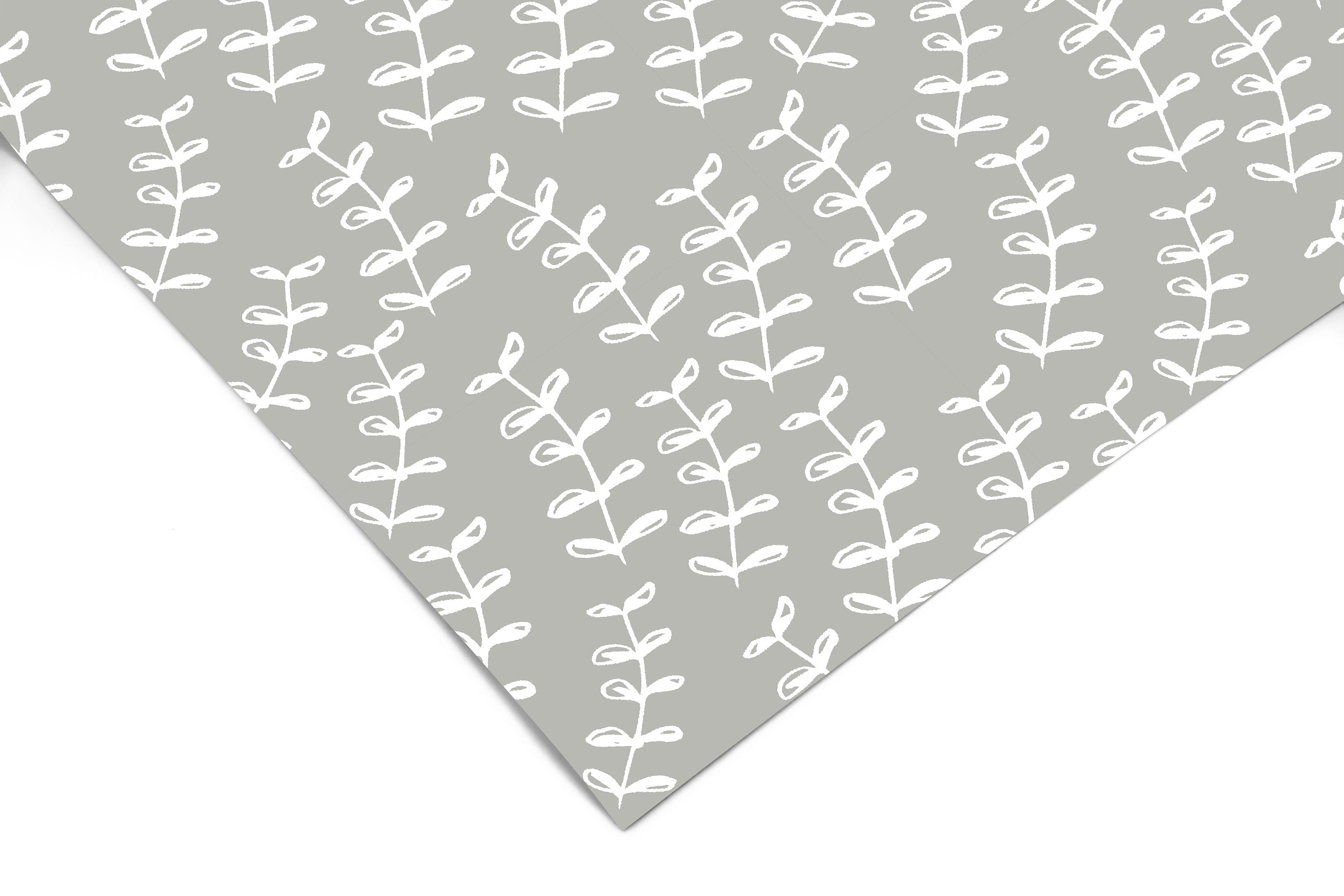 Gray Farmhouse Floral Contact Paper | Peel And Stick Wallpaper | Removable Wallpaper | Shelf Liner | Drawer Liner | Peel and Stick Paper 523
