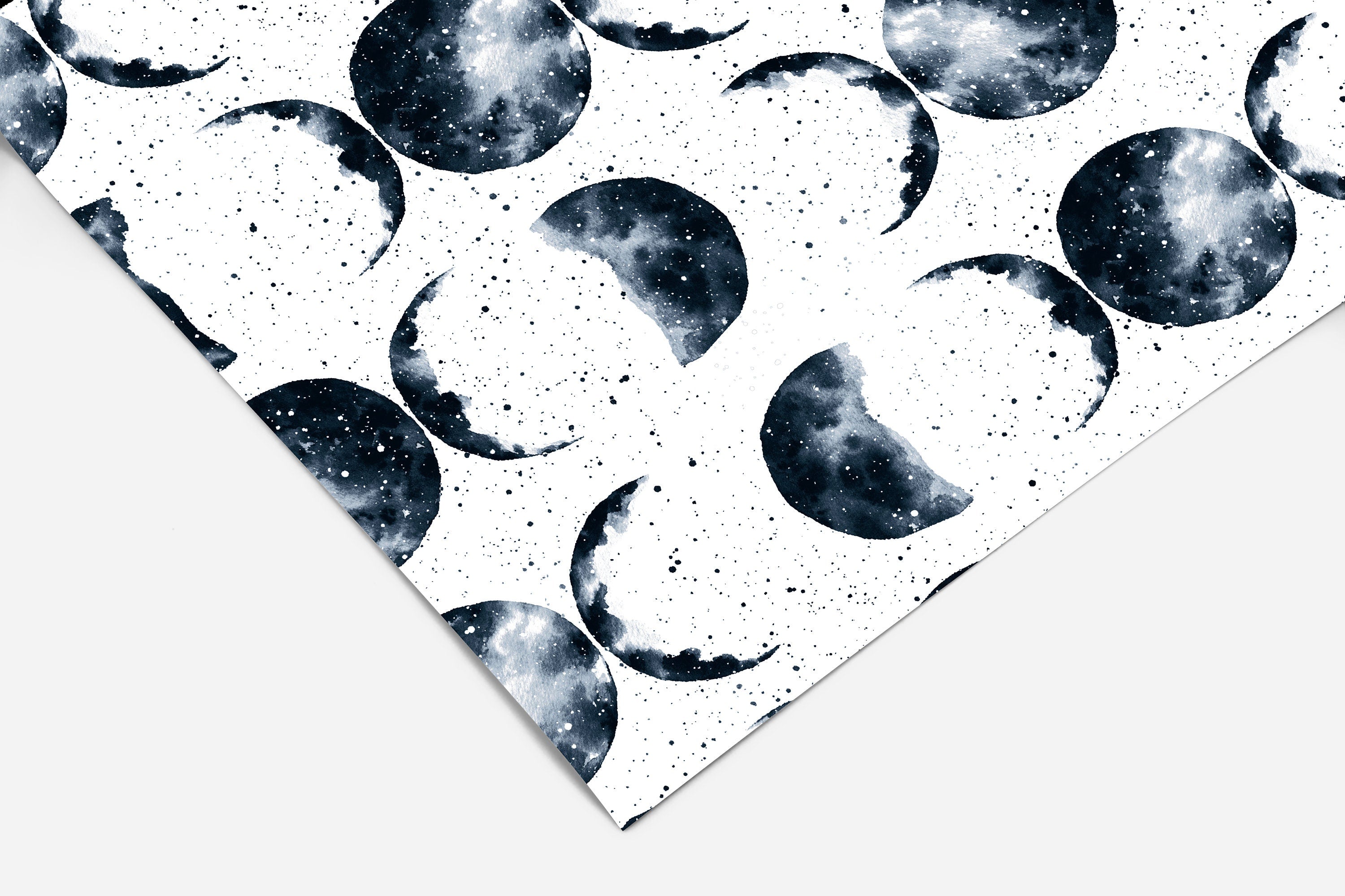 Watercolor Moon Space Contact Paper | Peel And Stick Wallpaper | Removable Wallpaper | Shelf Liner | Drawer Liner | Peel and Stick Paper 334 - JamesAndColors