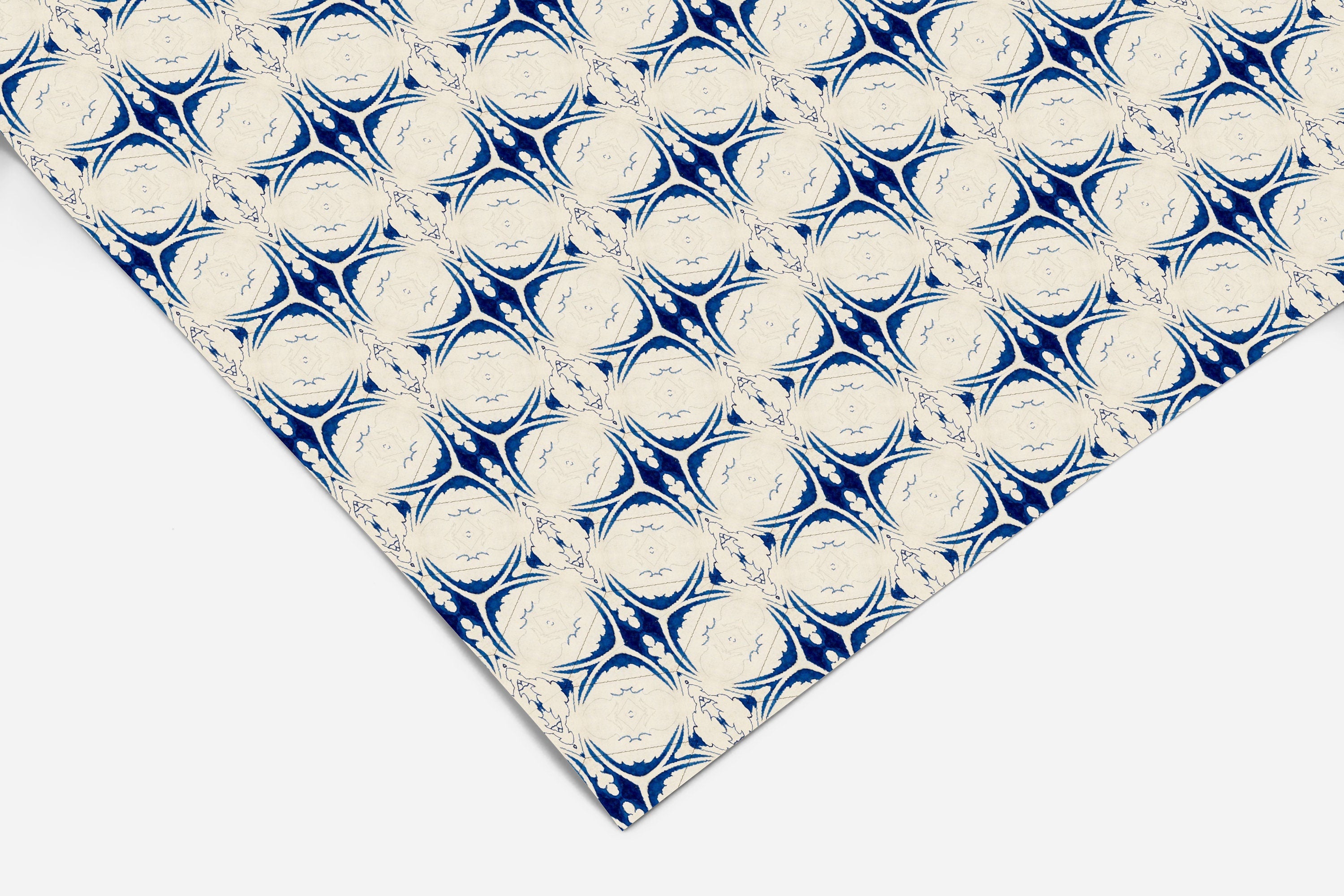 Blue Tile Pattern Contact Paper | Peel And Stick Wallpaper | Removable Wallpaper | Shelf Liner | Drawer Liner | Peel and Stick Paper 348 - JamesAndColors