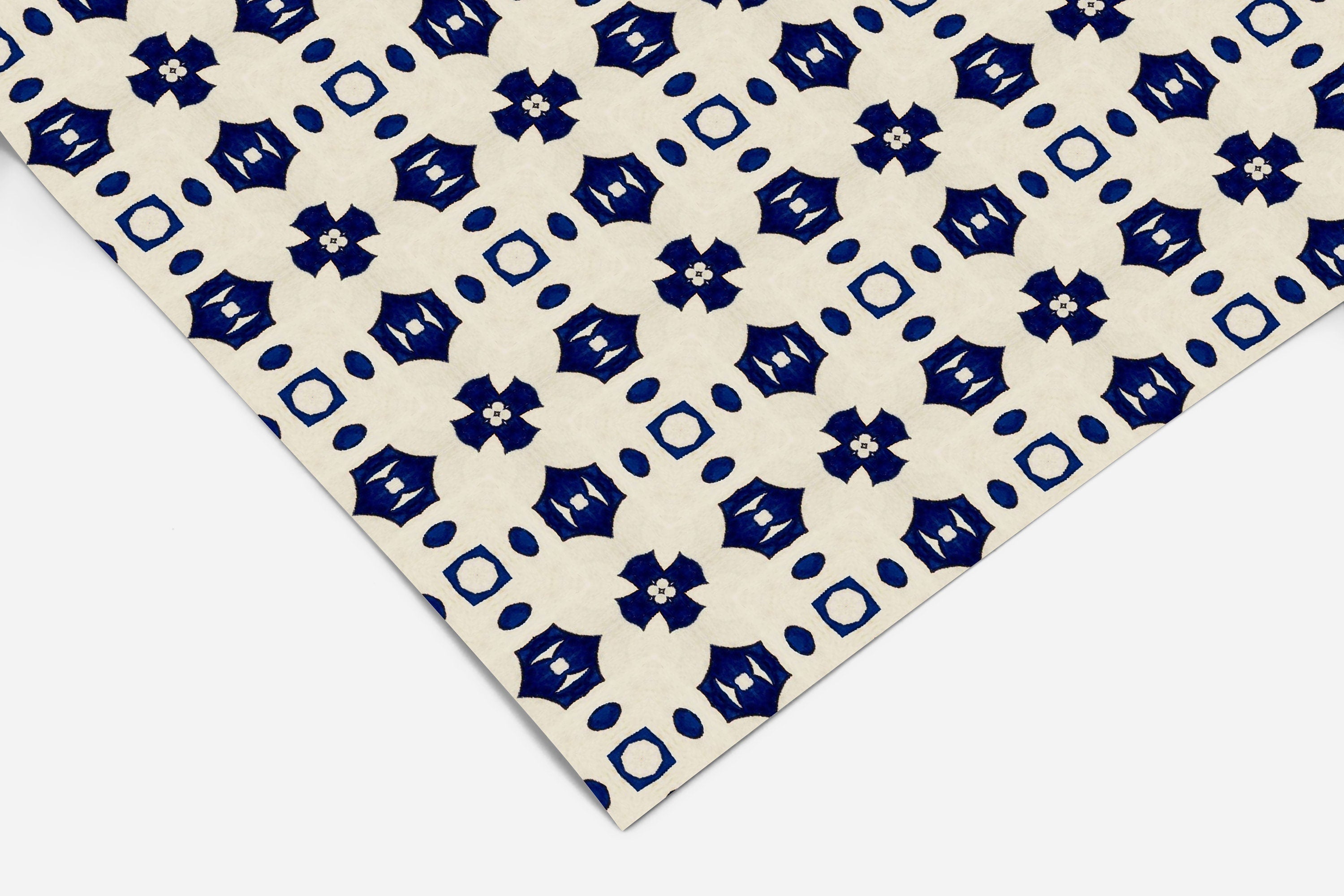 Blue Tile Pattern Contact Paper | Shelf Liner | Drawer Liner | Peel and Stick Paper 349 - James And Colors