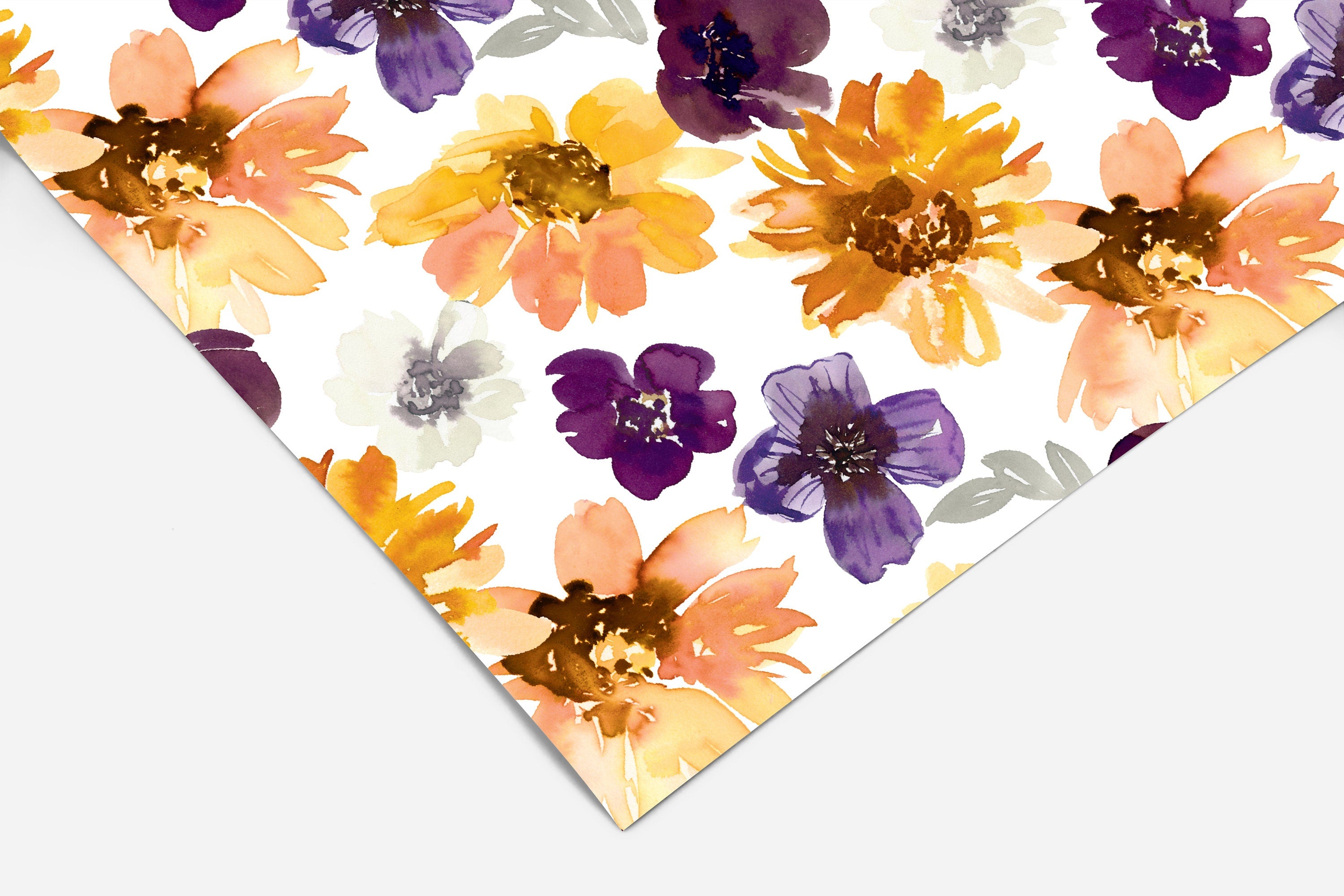Sunflower Floral Contact Paper | Peel And Stick Wallpaper | Removable Wallpaper | Shelf Liner | Drawer Liner | Peel and Stick Paper 355
