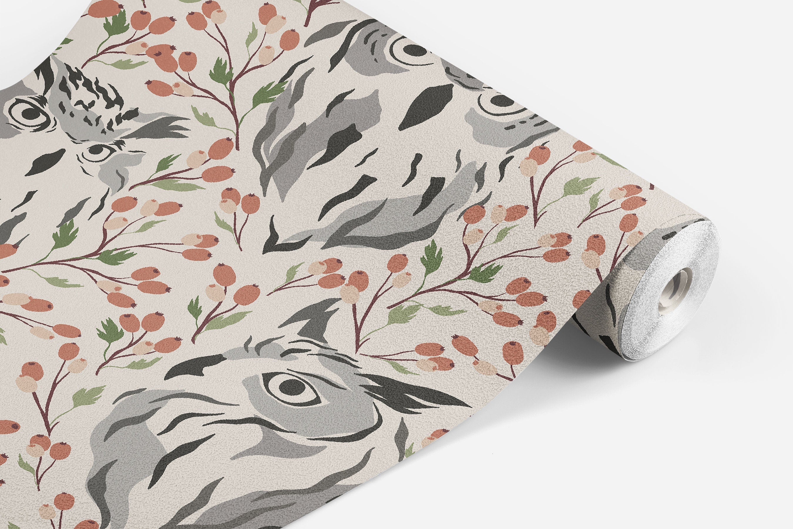 Large Floral Owl Boho Wallpaper | Wallpaper Peel and Stick | Removable Wallpaper | Wall Paper Peel And Stick | Wall Mural Wall Decor 135 - JamesAndColors