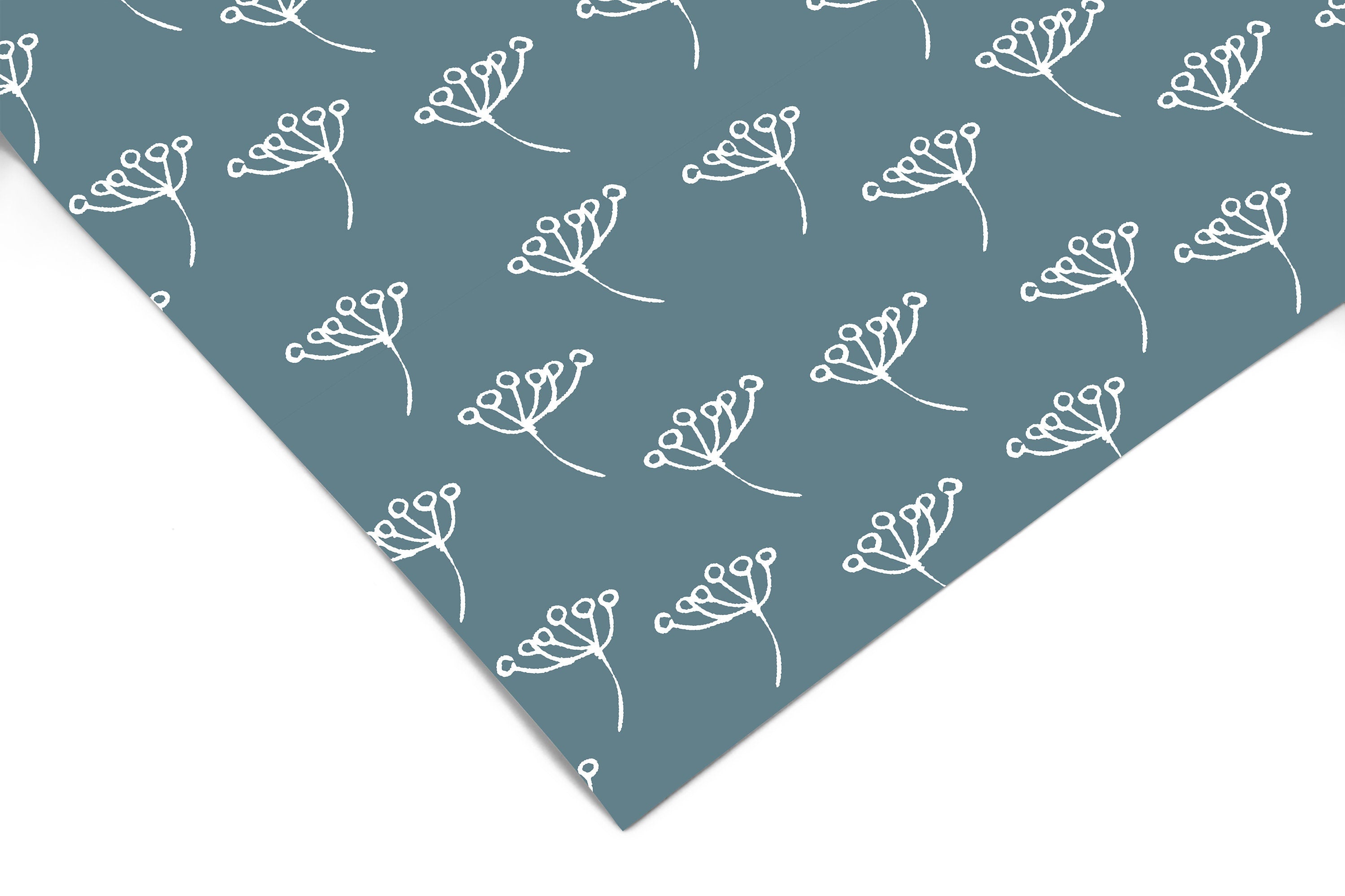 Blue Floral Farmhouse Contact Paper | Peel And Stick Wallpaper | Removable Wallpaper | Shelf Liner | Drawer Liner | Peel and Stick Paper 528