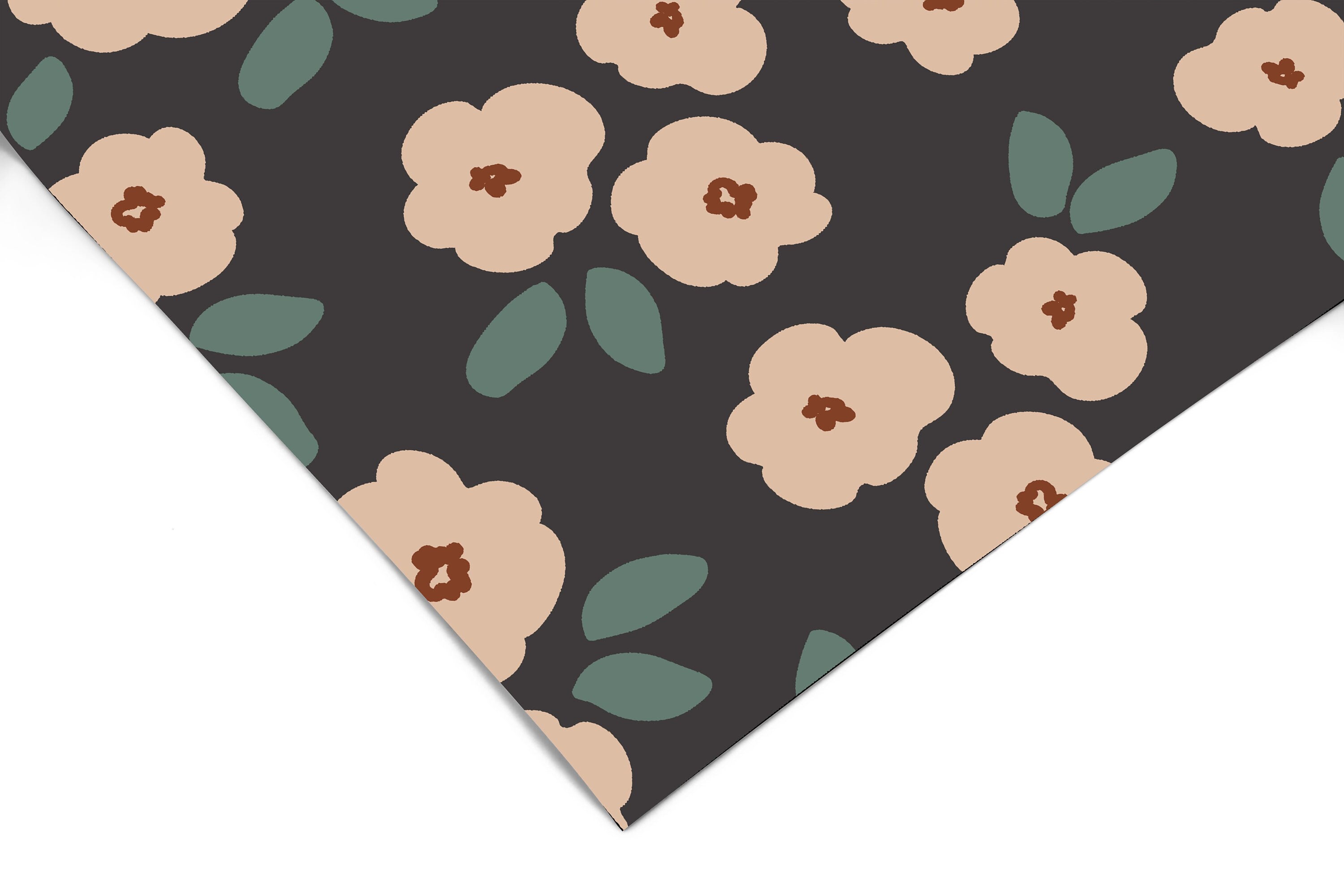 Dark Pink Drawn Floral Wallpaper | Wallpaper Peel and Stick | Removable Wallpaper | Wall Paper Peel And Stick | Wall Mural Wall Decor 2402 - JamesAndColors