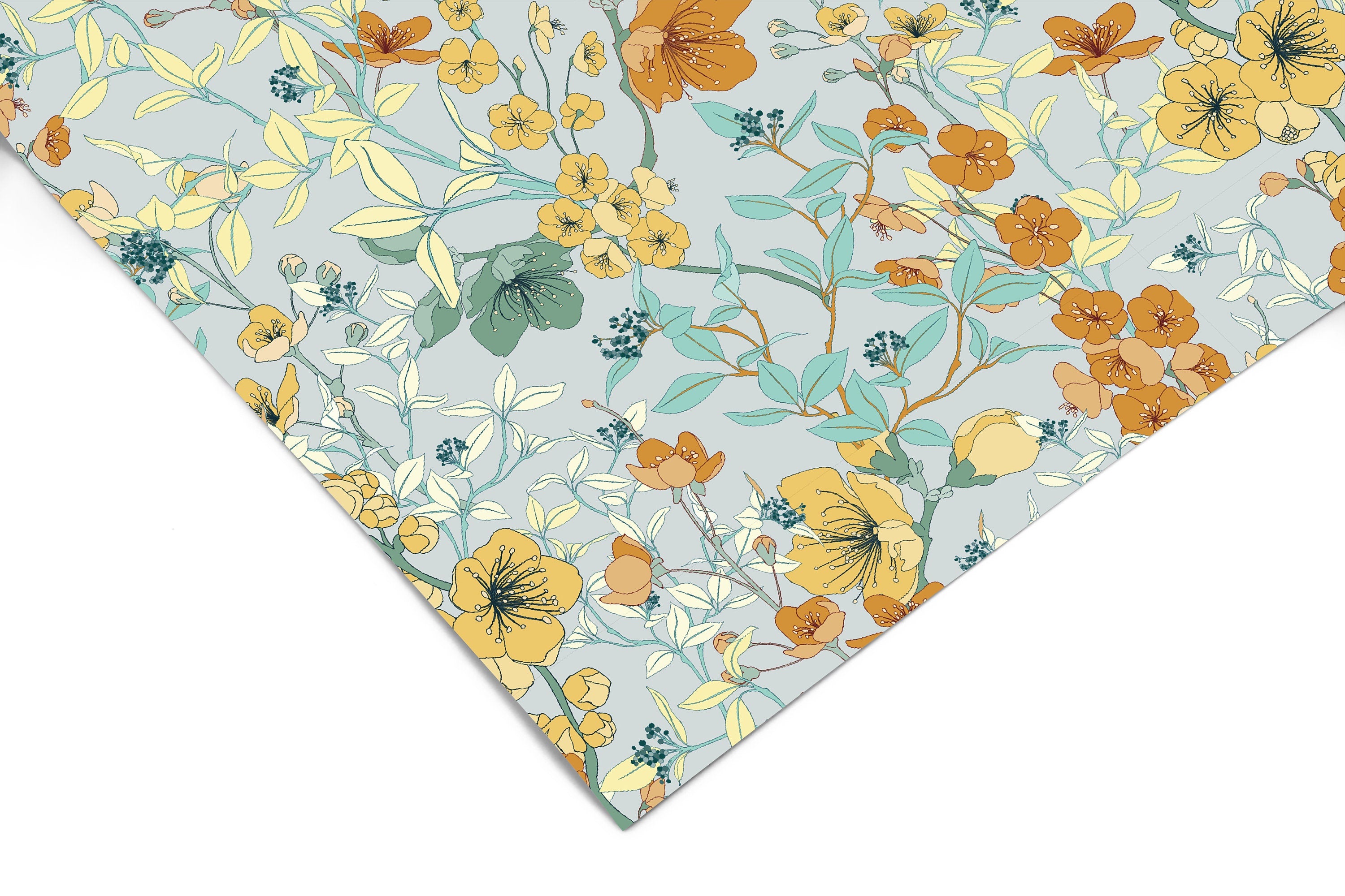 Faded Blossoms Floral Contact Paper | Peel And Stick Wallpaper | Removable Wallpaper | Shelf Liner | Drawer Liner | Peel and Stick Paper 578