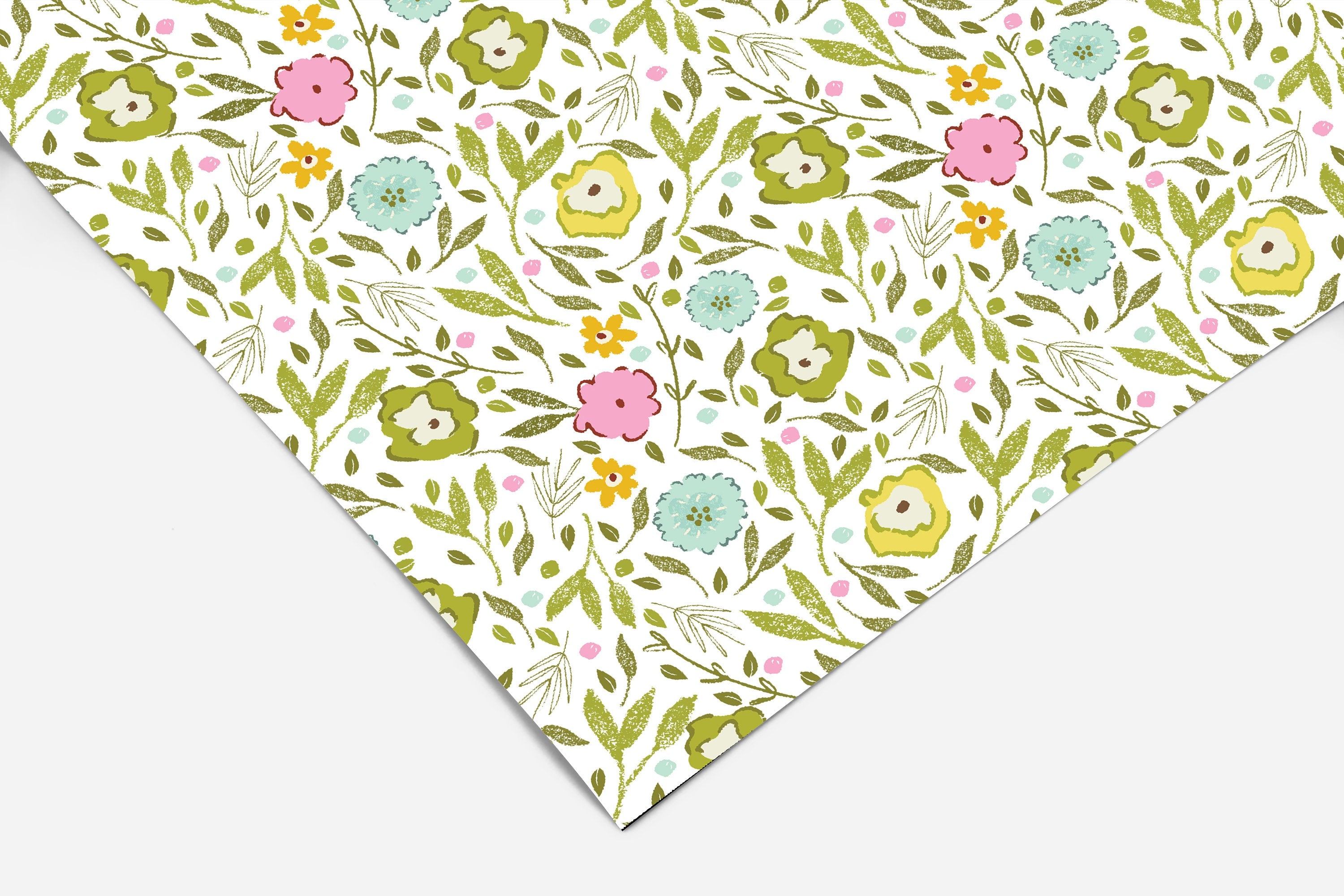 Yellow Blue Floral Contact Paper | Peel And Stick Wallpaper | Removable Wallpaper | Shelf Liner | Drawer Liner | Peel and Stick Paper 411