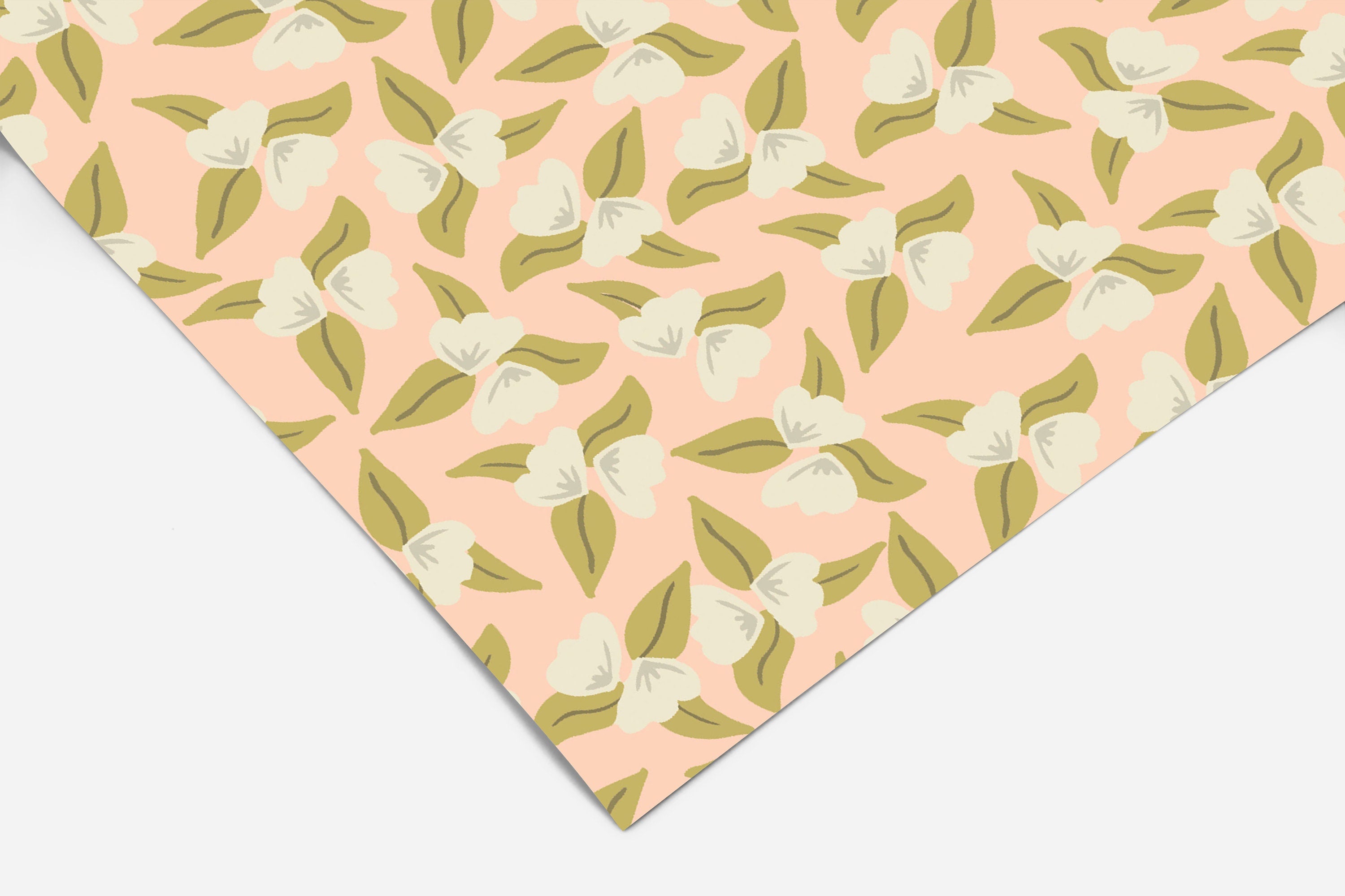 Pink And Cream Floral Contact Paper | Peel And Stick Wallpaper | Removable Wallpaper | Shelf Liner | Drawer Liner | Peel and Stick Paper 423