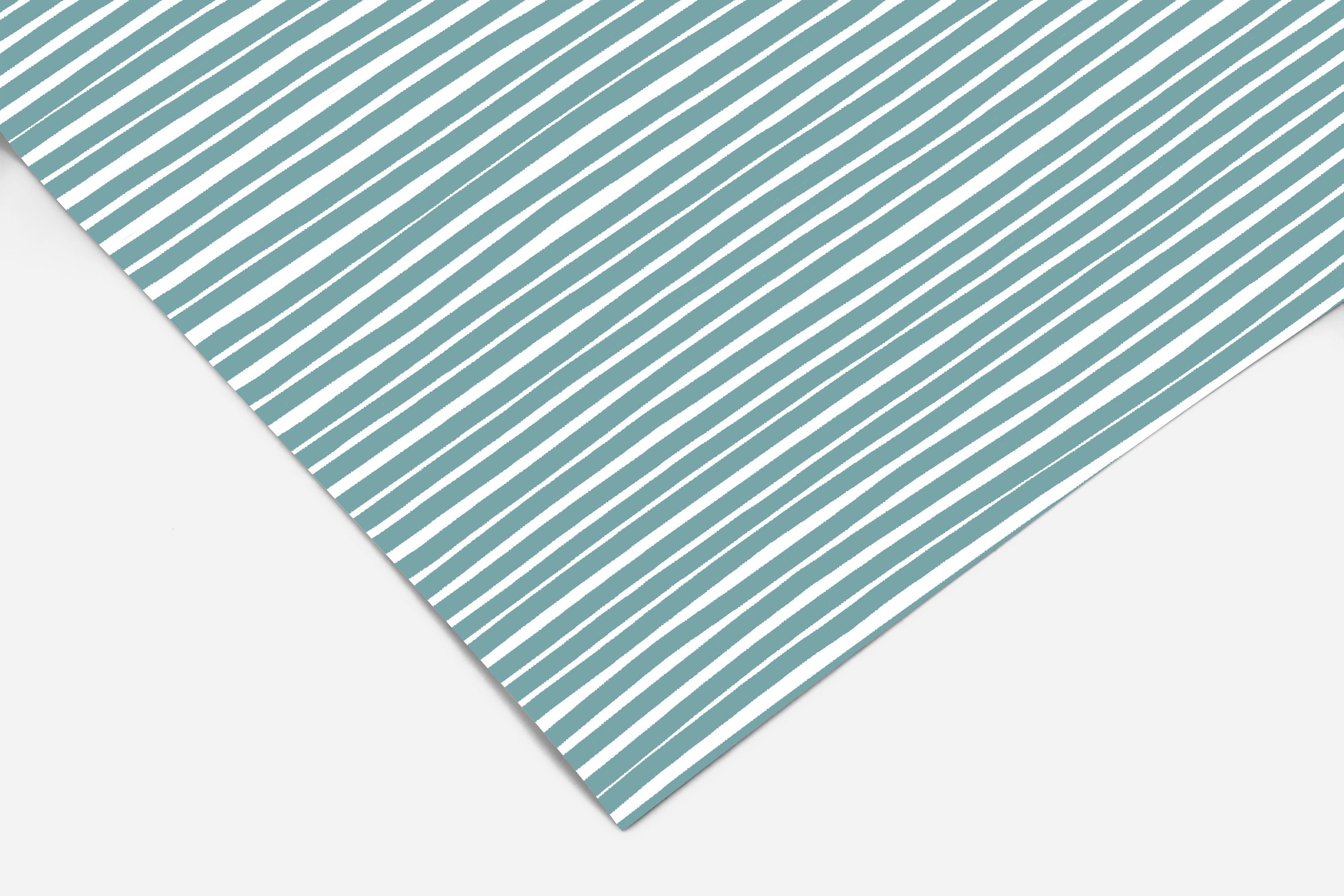 Teal Drawn Stripe Contact Paper | Peel And Stick Wallpaper | Removable Wallpaper | Shelf Liner | Drawer Liner | Peel and Stick Paper 431 - JamesAndColors