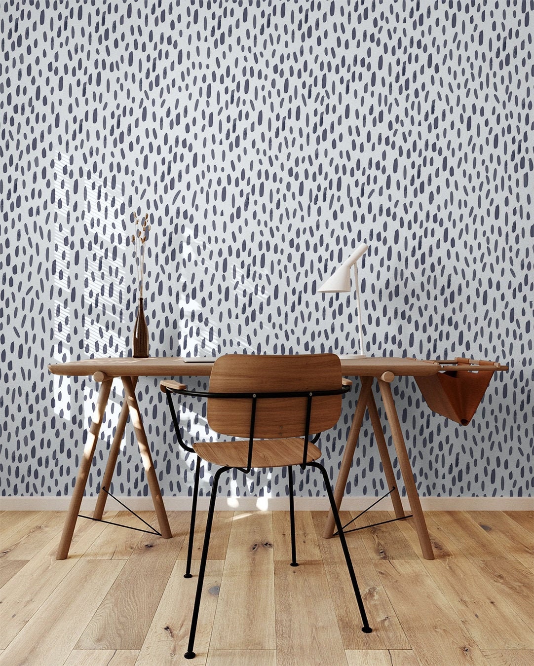 Blue Drawn Line Wallpaper | Removable Wallpaper | Peel And Stick Wallpaper | Adhesive Wallpaper | Wall Paper Peel And Stick Wall Mural 2313 - JamesAndColors
