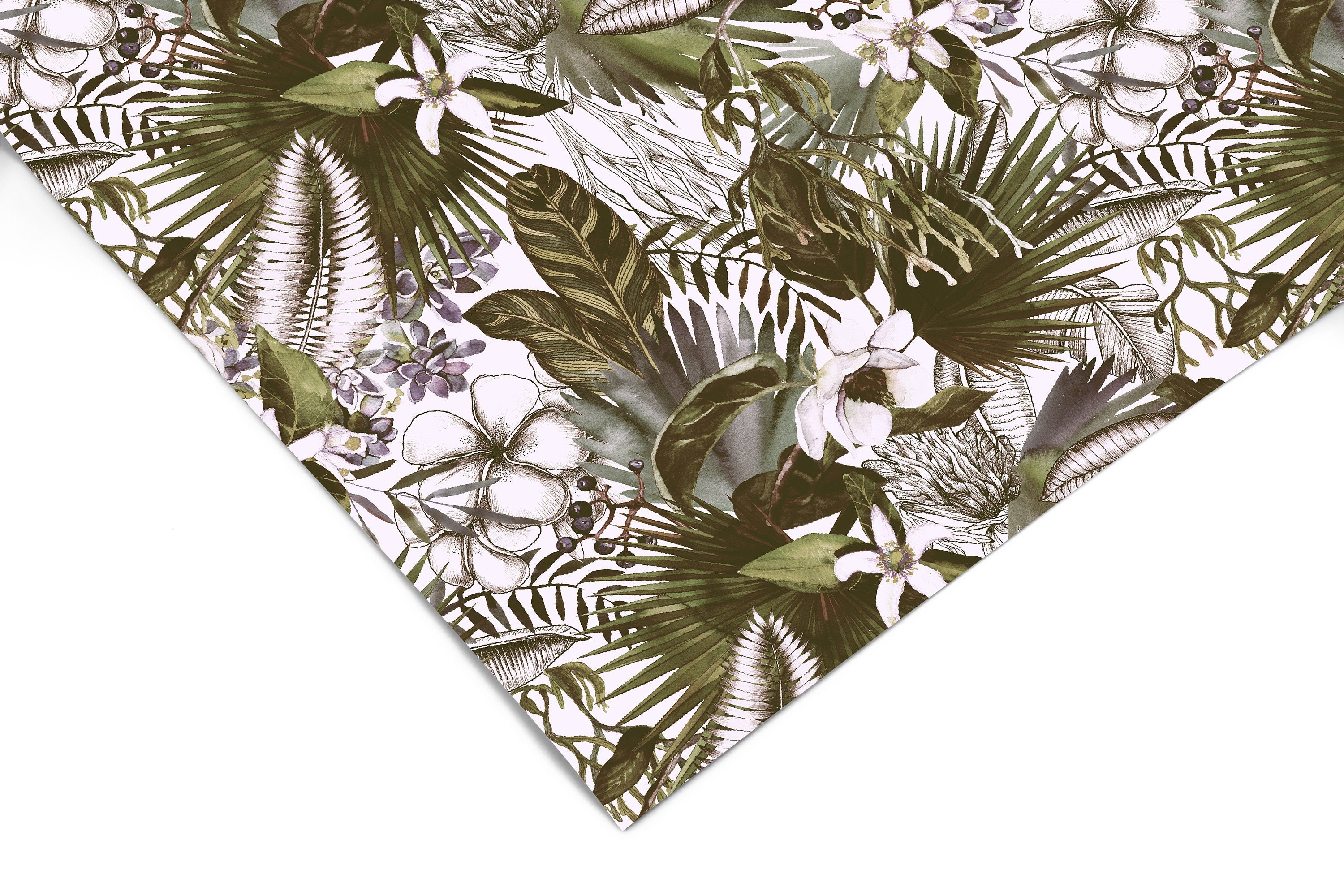 Green Dark Tropical Contact Paper | Peel And Stick Wallpaper | Removable Wallpaper | Shelf Liner | Drawer Liner | Peel and Stick Paper 452 - JamesAndColors