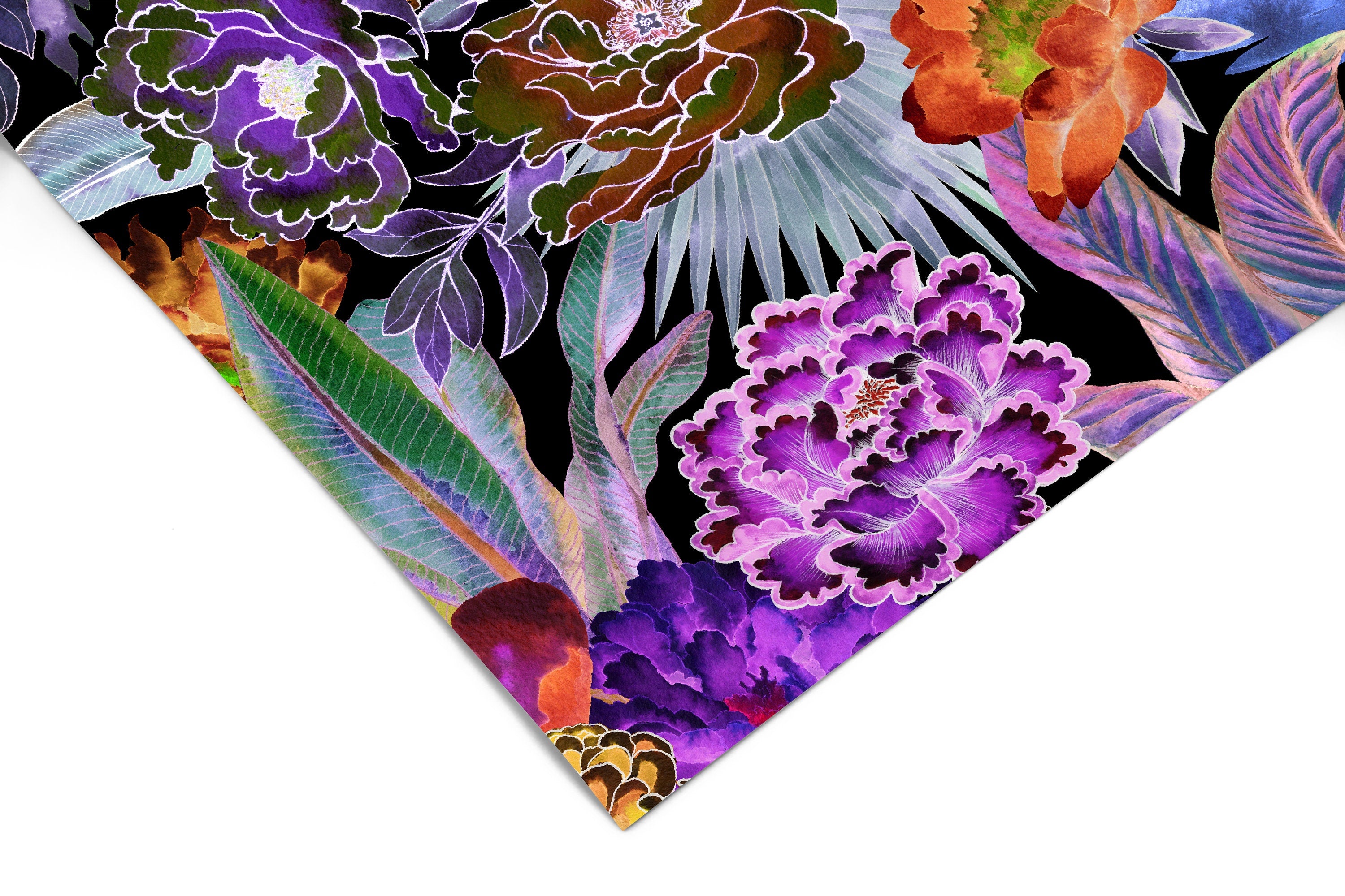 Dark Colorful Tropical Wallpaper | Removable Wallpaper | Peel And Stick Wallpaper | Wall Mural Wallpaper | Wall Paper Peel And Stick 2333 - JamesAndColors