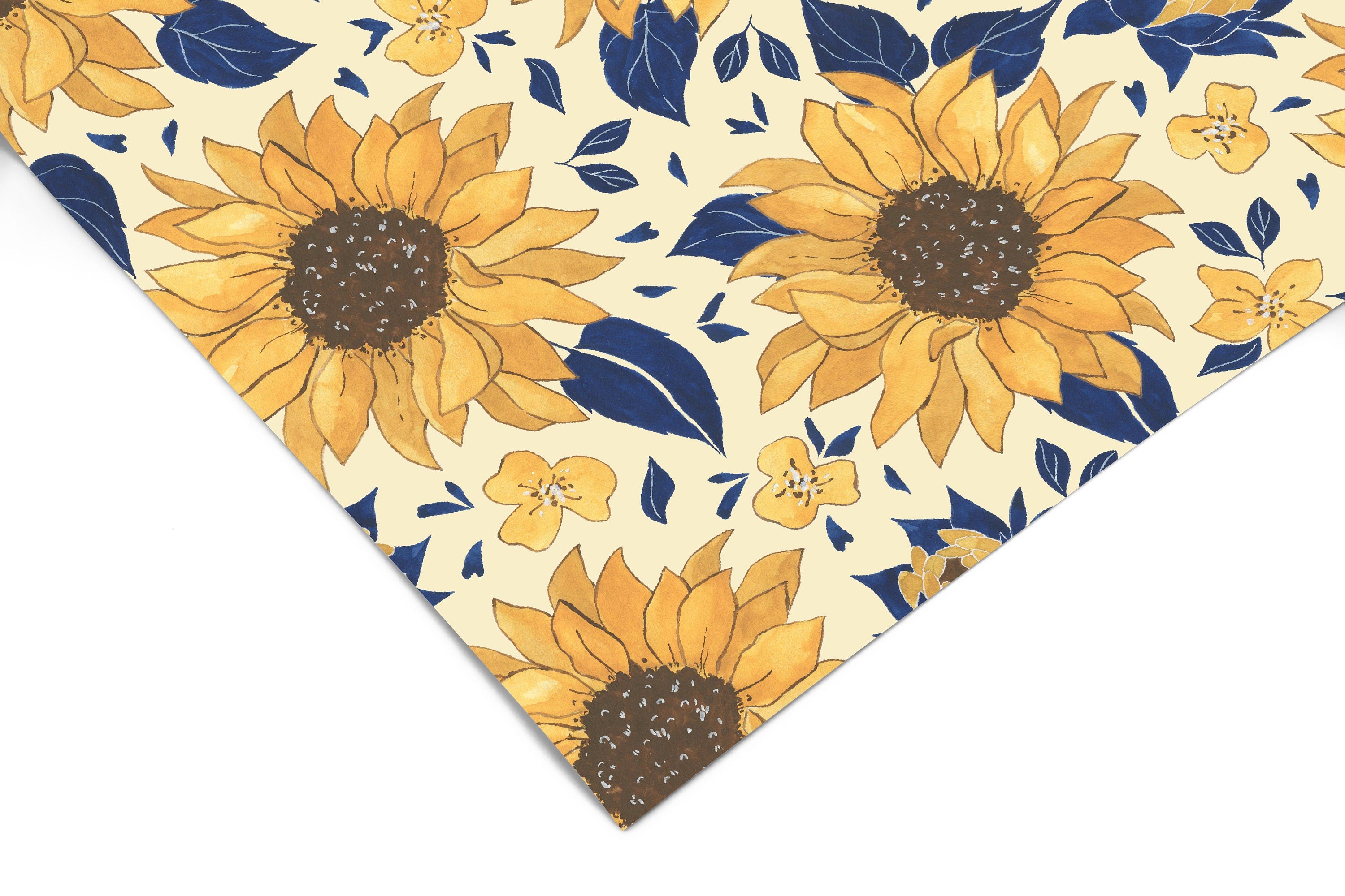 Sunflower Splendor | Golden Floral Removable Contact Paper for Shelves, Cabinets, Walls, DIY Home Decor 582
