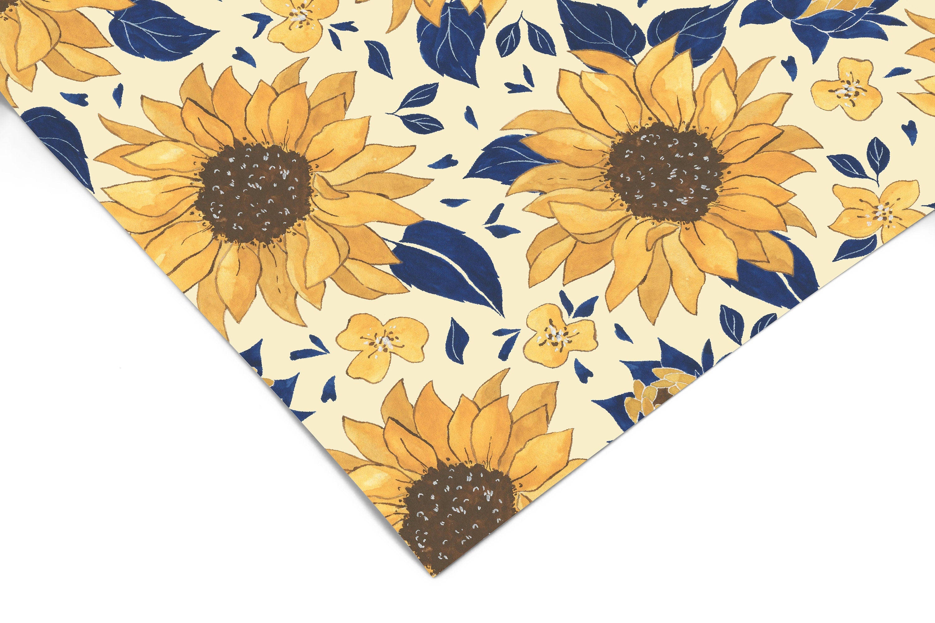 Golden Sunflower Contact Paper | Peel And Stick Wallpaper | Removable Wallpaper | Shelf Liner | Drawer Liner | Peel and Stick Paper 582 - JamesAndColors