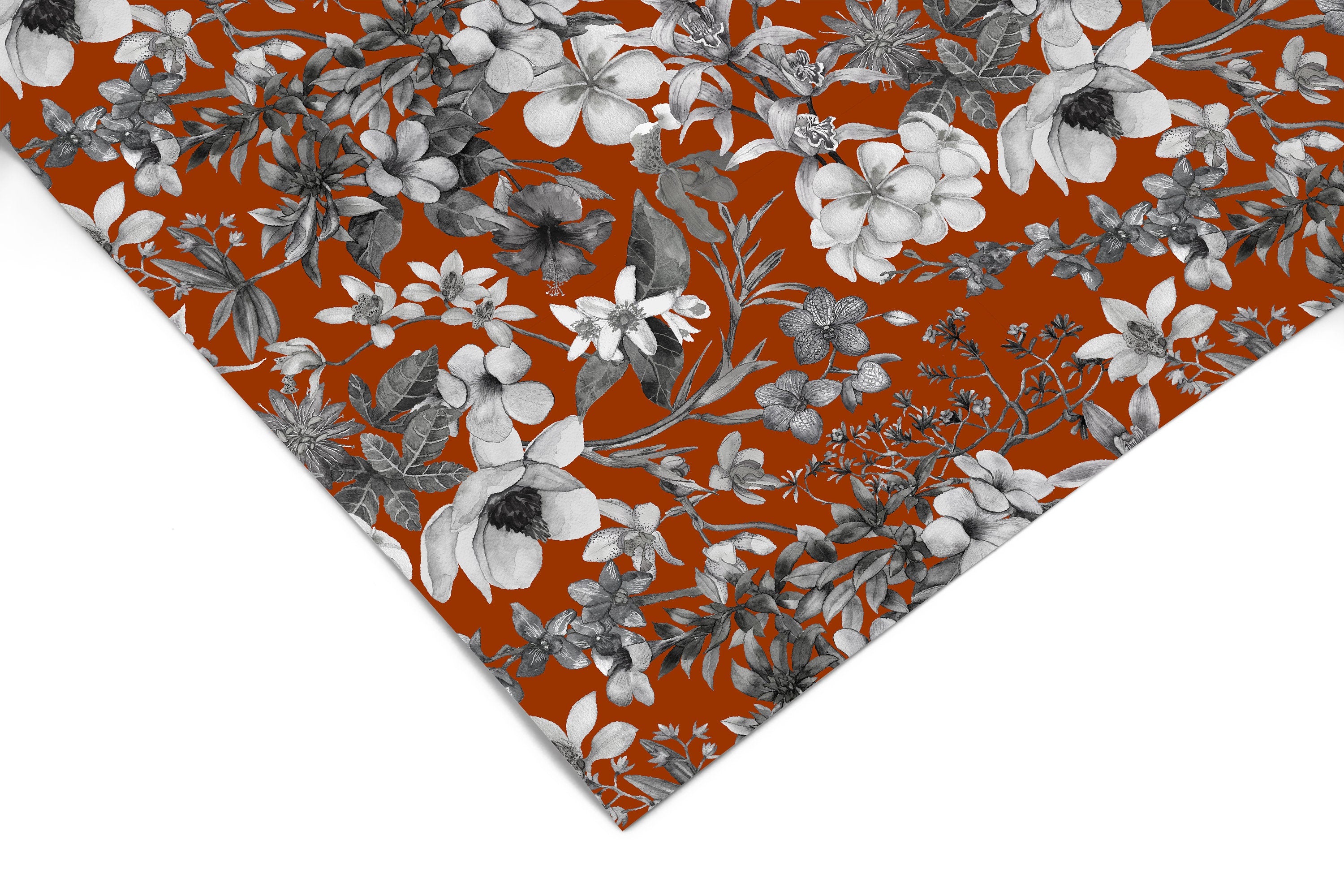 Copper Floral Contact Paper | Peel And Stick Wallpaper | Removable Wallpaper | Shelf Liner | Drawer Liner | Peel and Stick Paper 469
