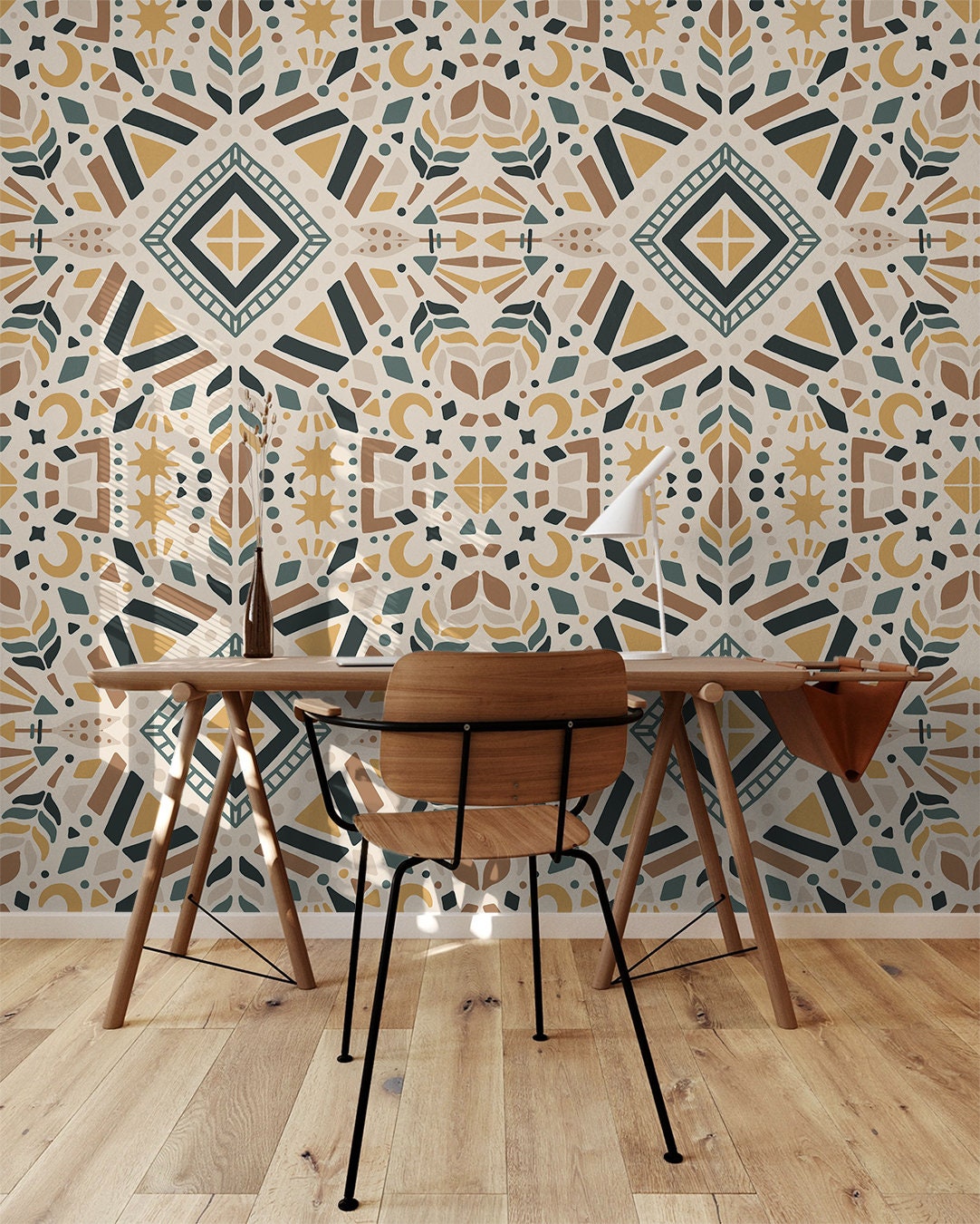 Geometric Boho Decor Wallpaper | Wallpaper Peel and Stick | Removable Wallpaper | Peel and Stick Wallpaper | Wall Paper Peel And Stick  2377 - JamesAndColors
