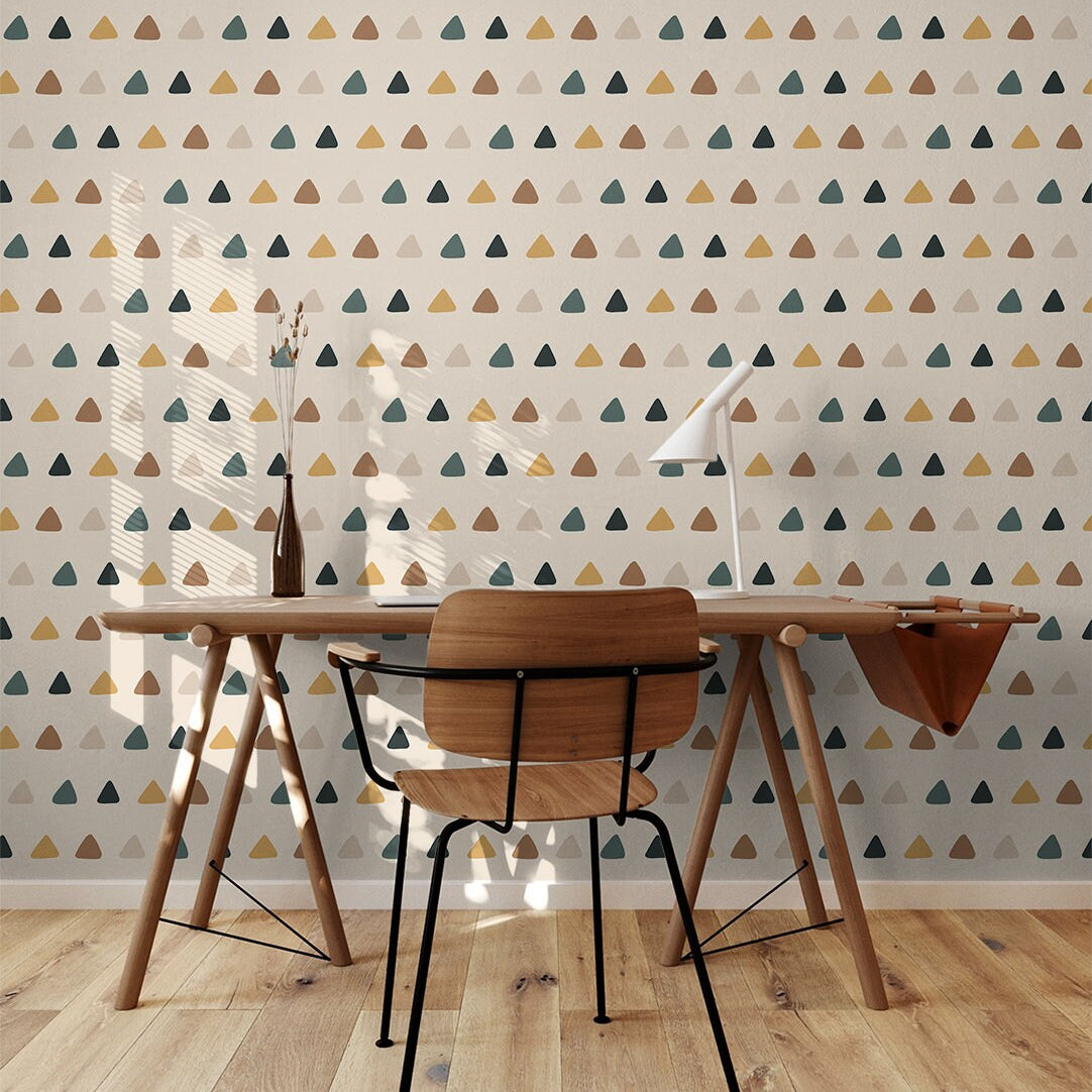 Desert Triangle Boho Wallpaper | Wallpaper Peel and Stick | Removable Wallpaper | Peel and Stick Wallpaper | Wall Paper Peel And Stick  2377 - JamesAndColors