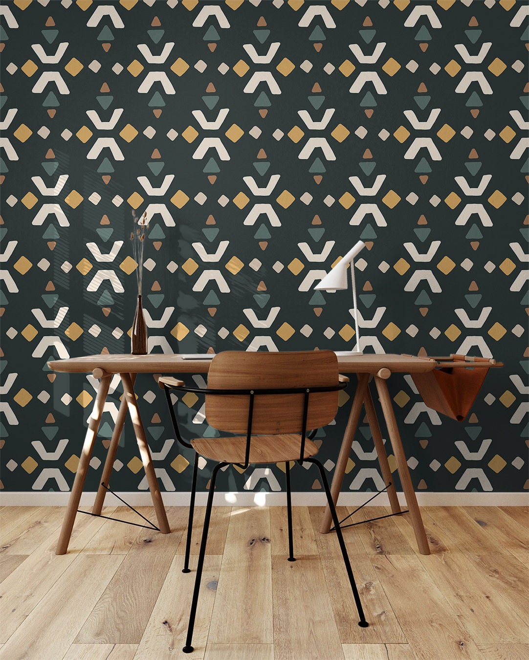 Geometric Boho Wallpaper | Wallpaper Peel and Stick | Removable Wallpaper | Peel and Stick Wallpaper | Wall Paper Peel And Stick  2378 - JamesAndColors