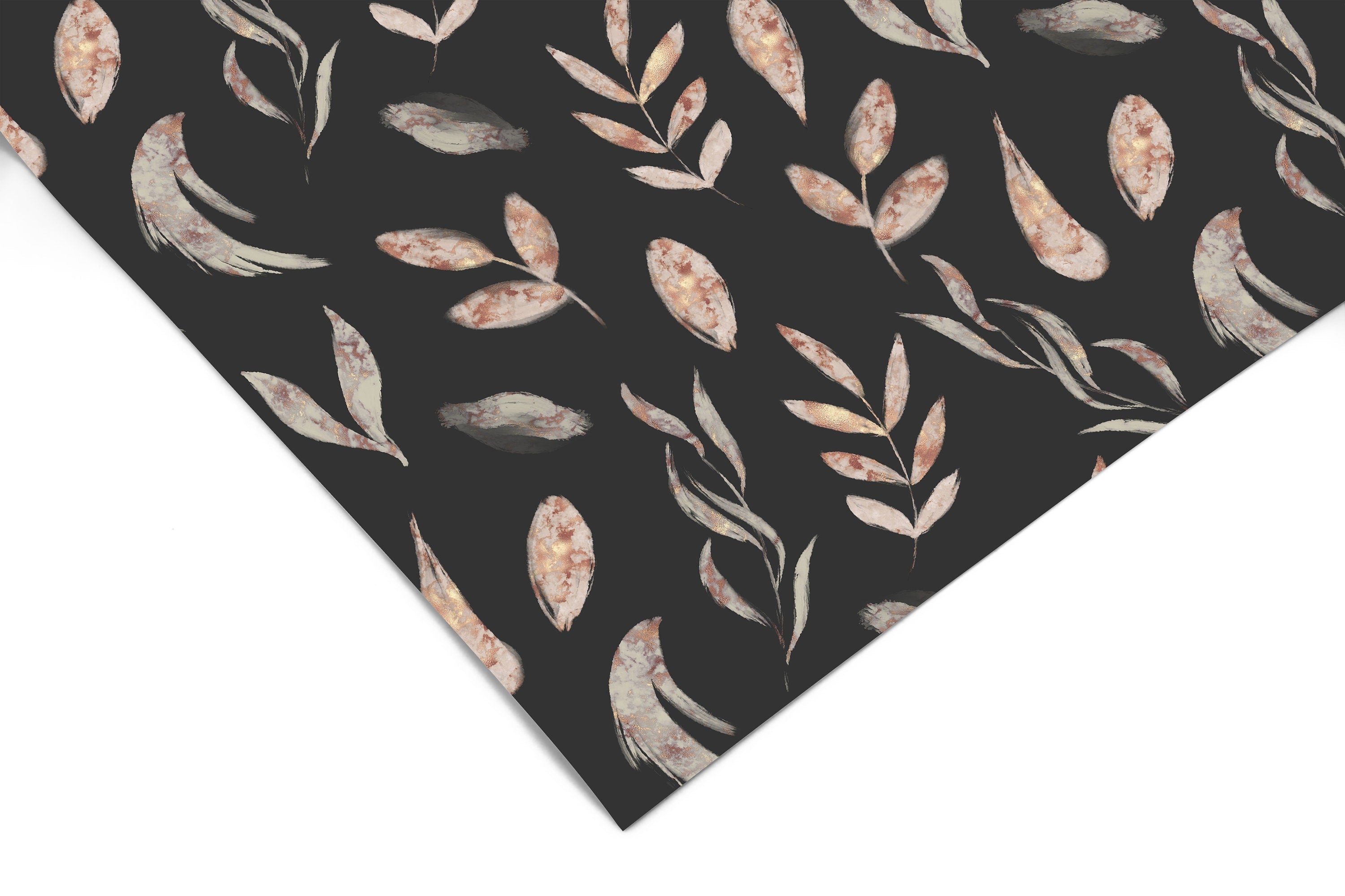 Black Floral Leaf Contact Paper | Shelf Liner | Drawer Liner | Peel and Stick Paper 616 - James And Colors