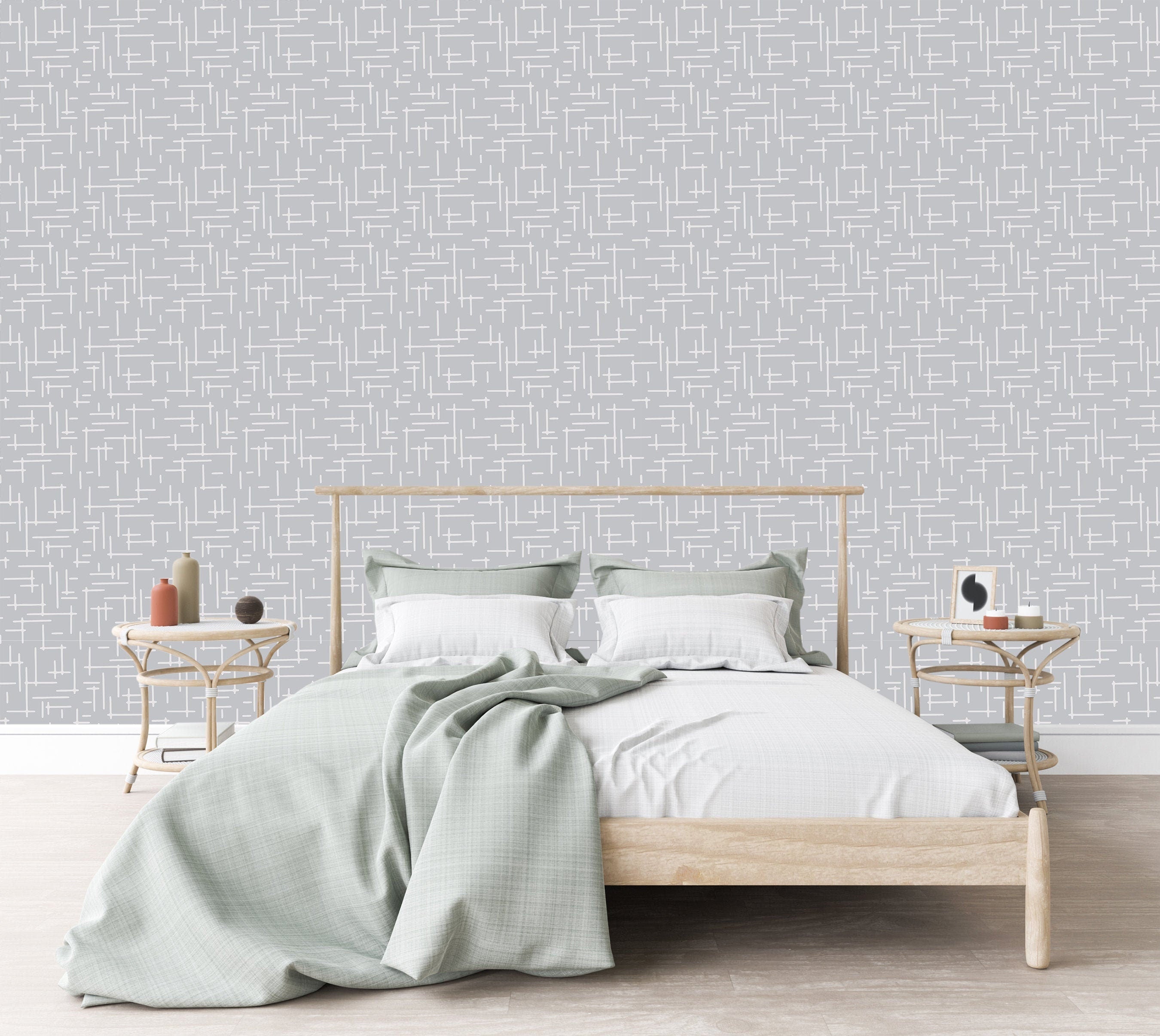 Gray Stitch Wallpaper | Wallpaper Peel and Stick | Removable Wallpaper | Wall Paper Peel And Stick | Wall Mural | Wall Decor 150 - JamesAndColors