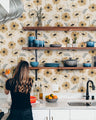 Summer Daisy Kitchen Wallpaper | Wallpaper Peel and Stick | Removable Wallpaper | Wall Paper Peel And Stick | Wall Mural Wall Decor 2393 - JamesAndColors