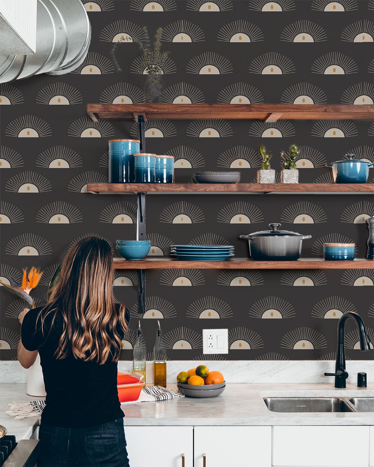 Boho Decor Sun Wallpaper | Wallpaper Peel and Stick | Removable Wallpaper | Wall Paper Peel And Stick | Wall Mural Wall Decor 2394 - JamesAndColors