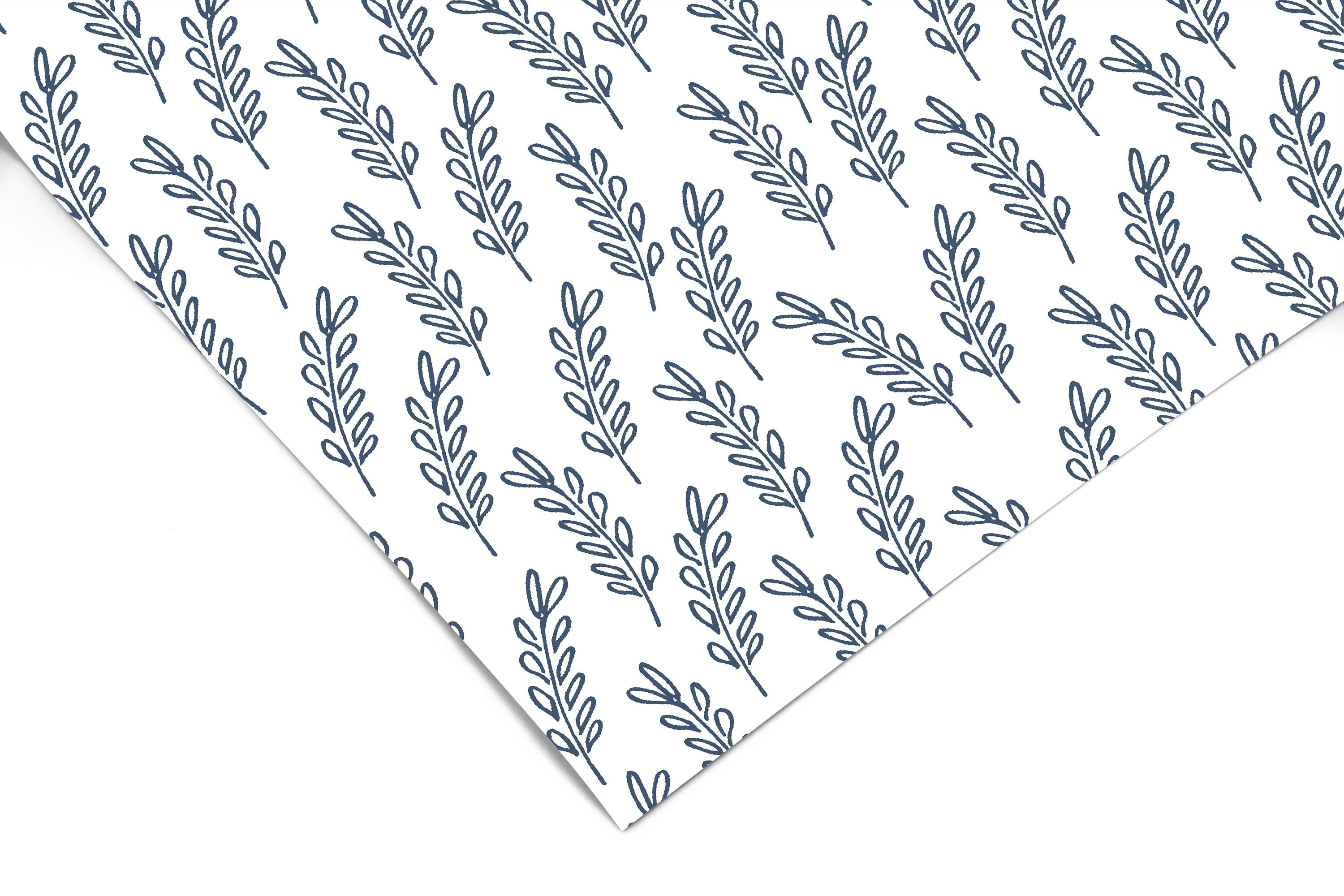 Blue Farmhouse Floral Contact Paper | Peel And Stick Wallpaper | Removable Wallpaper | Shelf Liner | Drawer Liner | Peel and Stick Paper 522