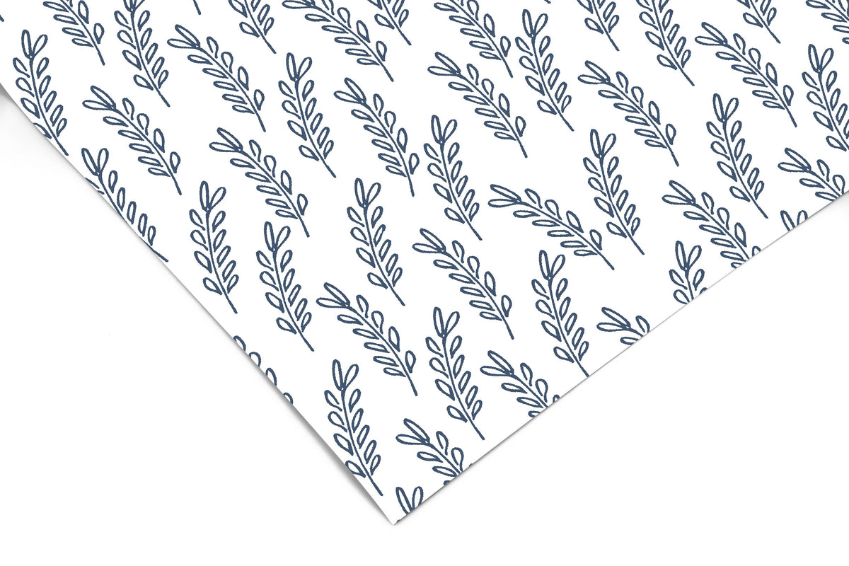 Blue Farmhouse Floral Contact Paper | Peel And Stick Wallpaper | Removable Wallpaper | Shelf Liner | Drawer Liner | Peel and Stick Paper 522