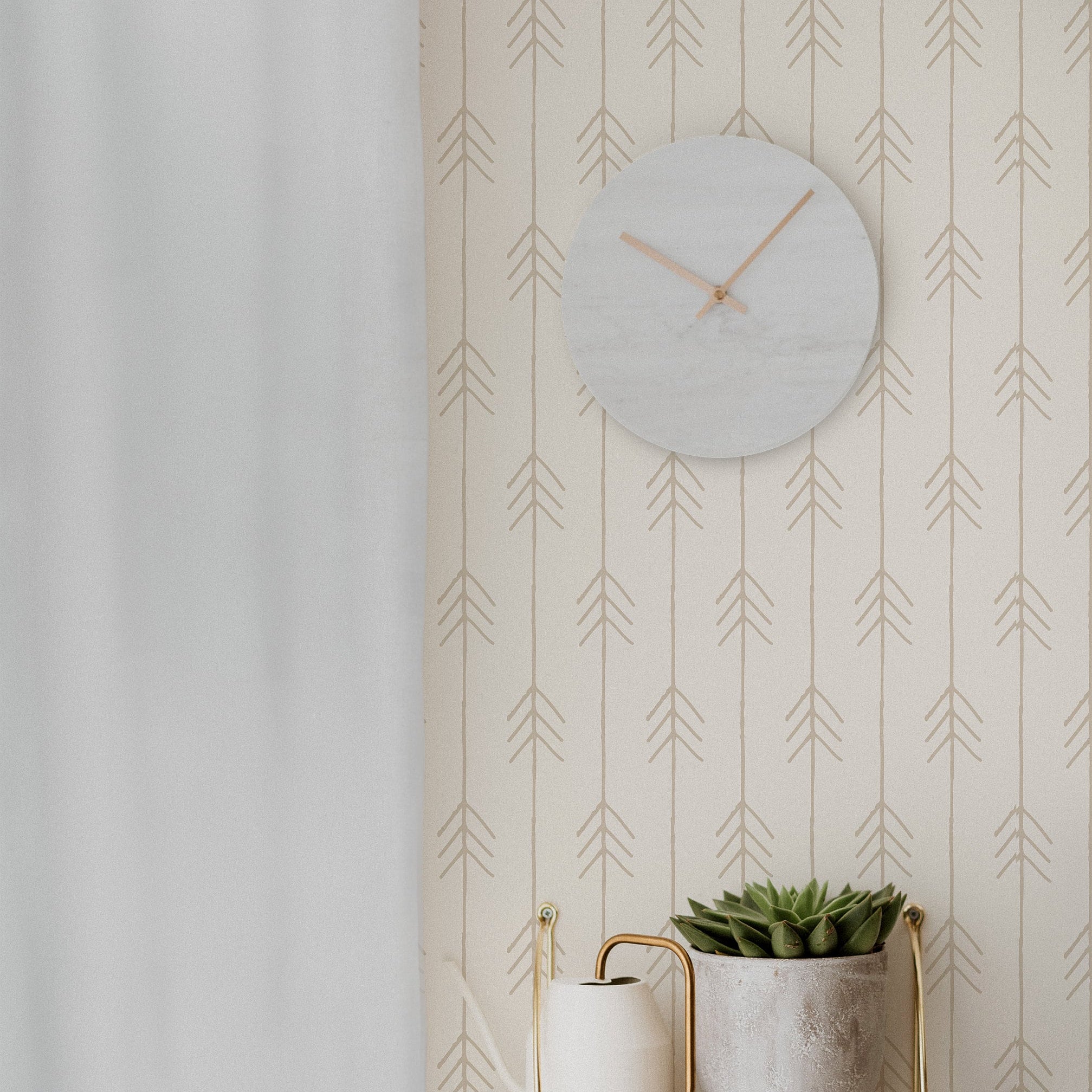 Tan Arrow Wall Decor Wallpaper | Wallpaper Peel and Stick | Removable Wallpaper | Wall Paper Peel And Stick | Wall Mural Wall Decor 658 - JamesAndColors