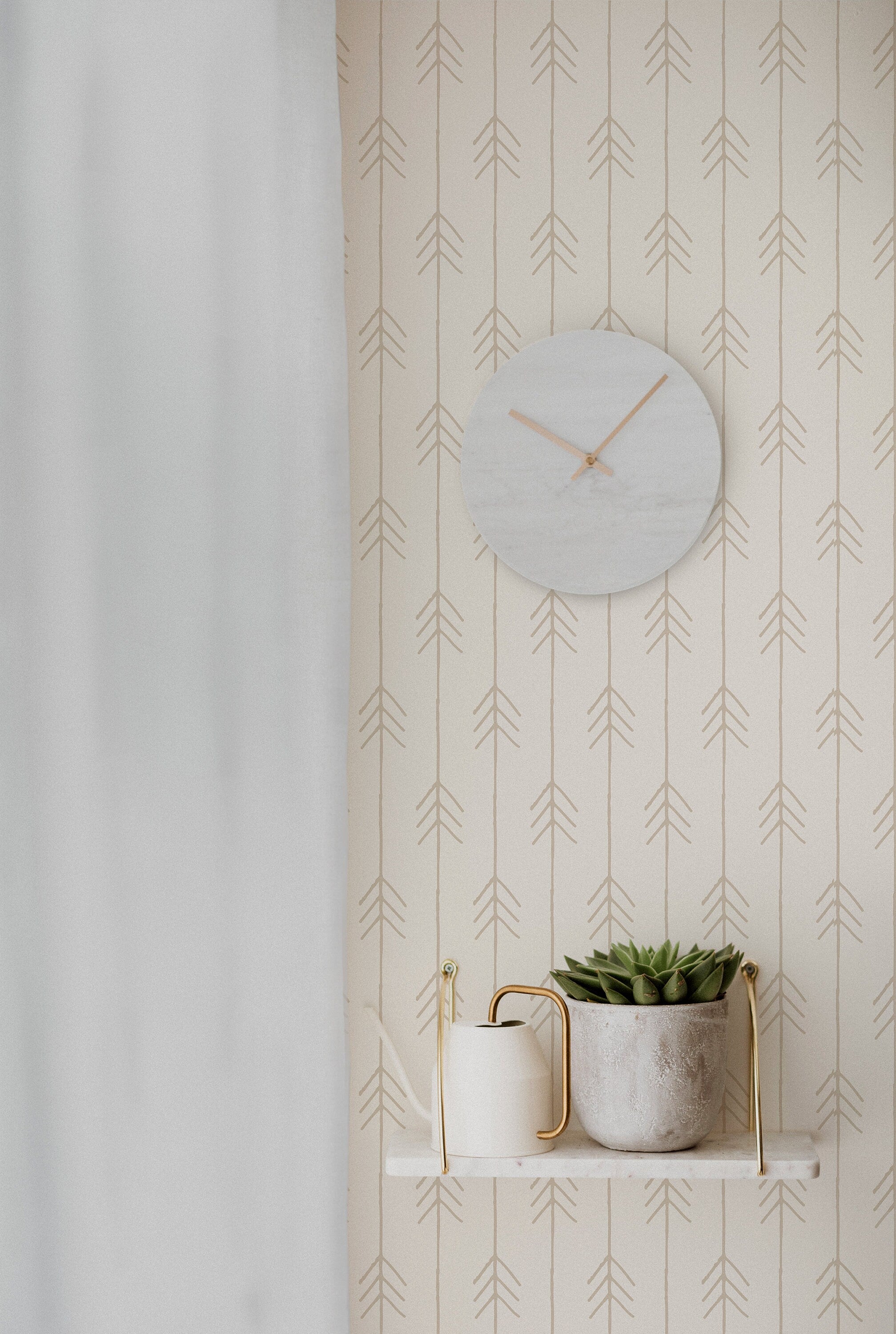 Tan Arrow Wall Decor Wallpaper Peel and Stick Wallpaper Removable Wallpaper Wall Decor Home Decor Wall Art Printable Wall Art Room Decor 658 - JamesAndColors