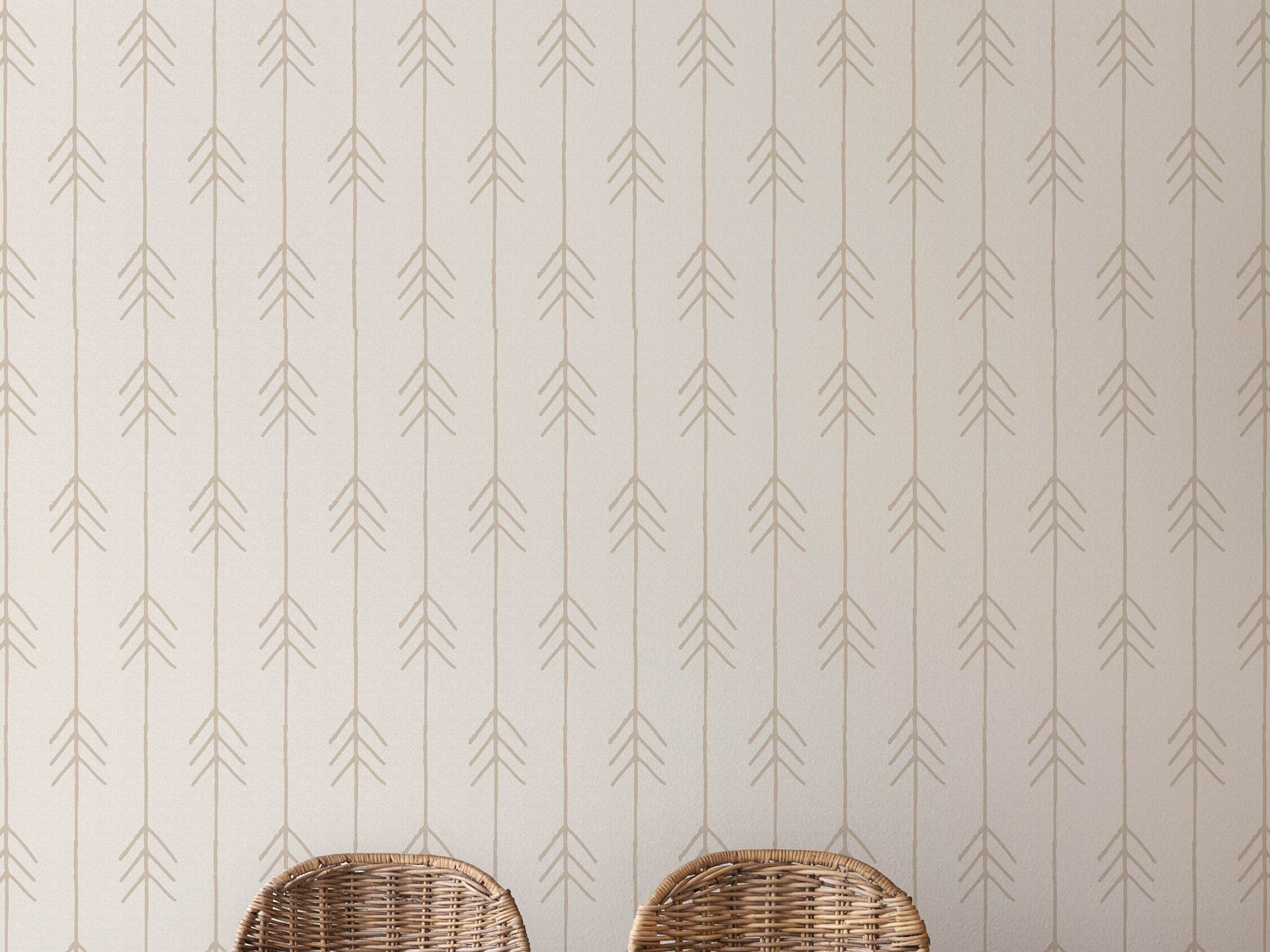 Tan Arrow Wall Decor Wallpaper | Wallpaper Peel and Stick | Removable Wallpaper | Wall Paper Peel And Stick | Wall Mural Wall Decor 658 - JamesAndColors