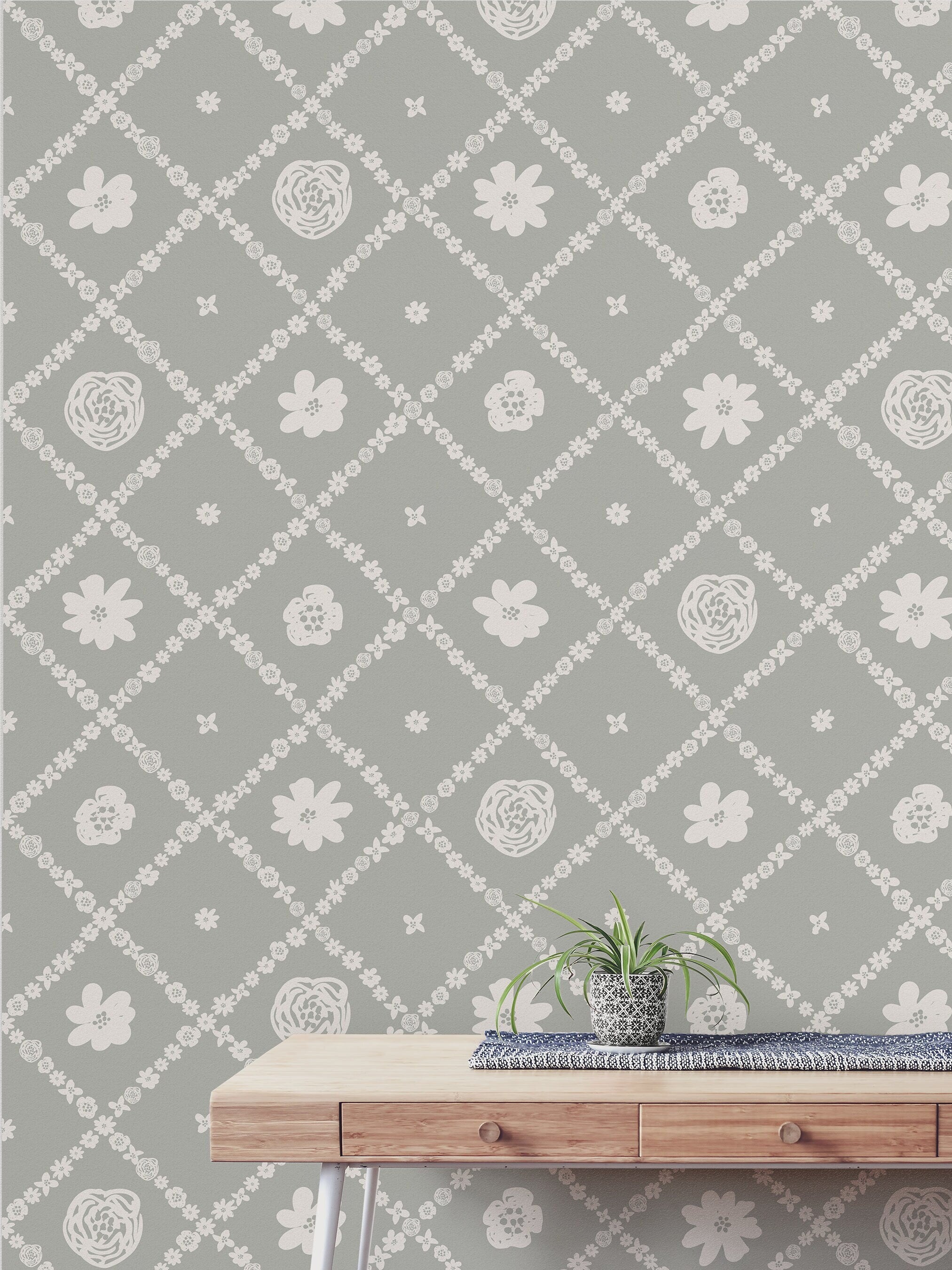 Gray Farmhouse Decor Wallpaper | Wallpaper Peel and Stick | Removable Wallpaper | Wall Paper Peel And Stick | Wall Mural Wall Decor 331 - JamesAndColors