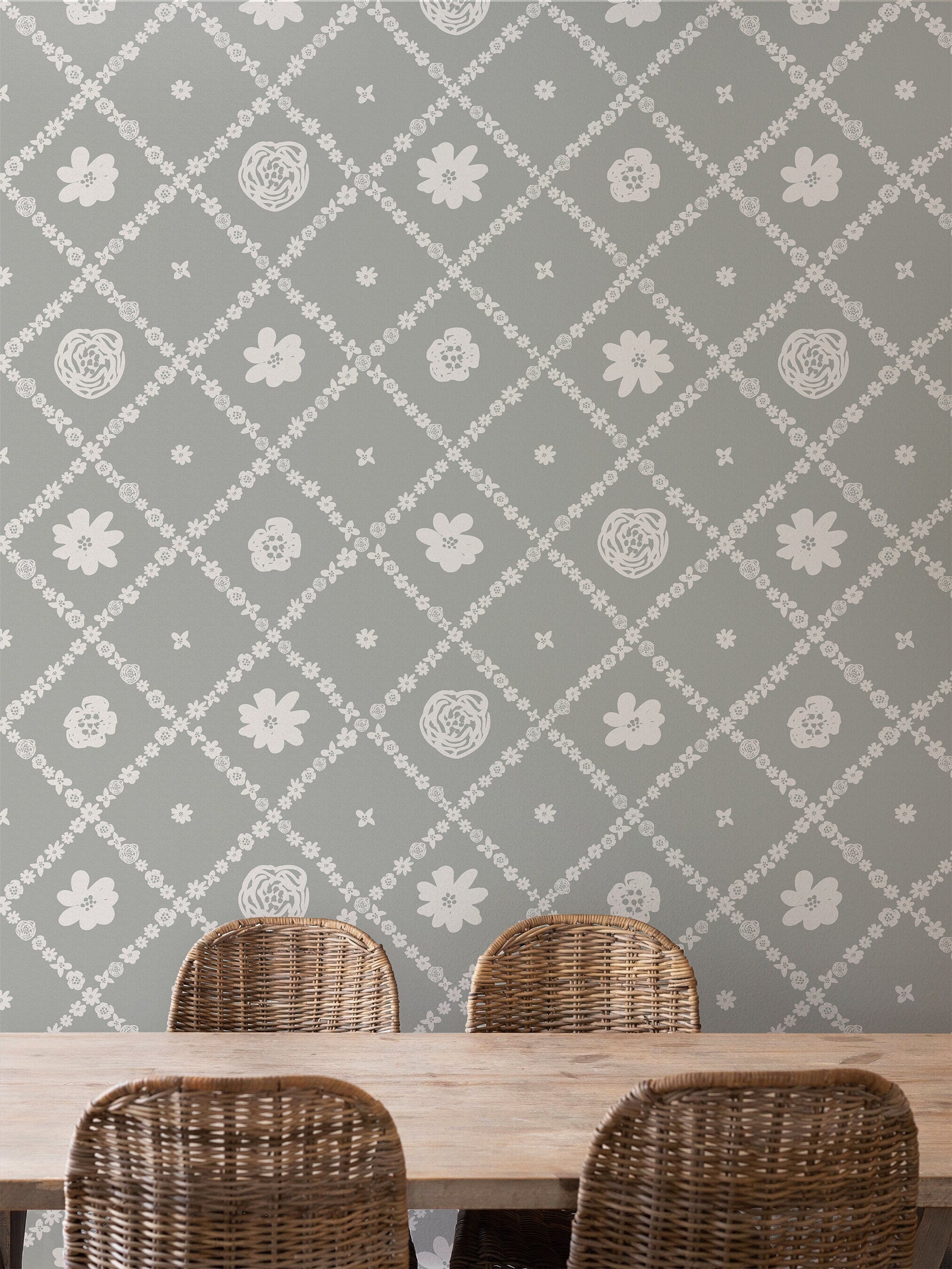 Gray Farmhouse Decor Wallpaper | Wallpaper Peel and Stick | Removable Wallpaper | Wall Paper Peel And Stick | Wall Mural Wall Decor 331 - JamesAndColors