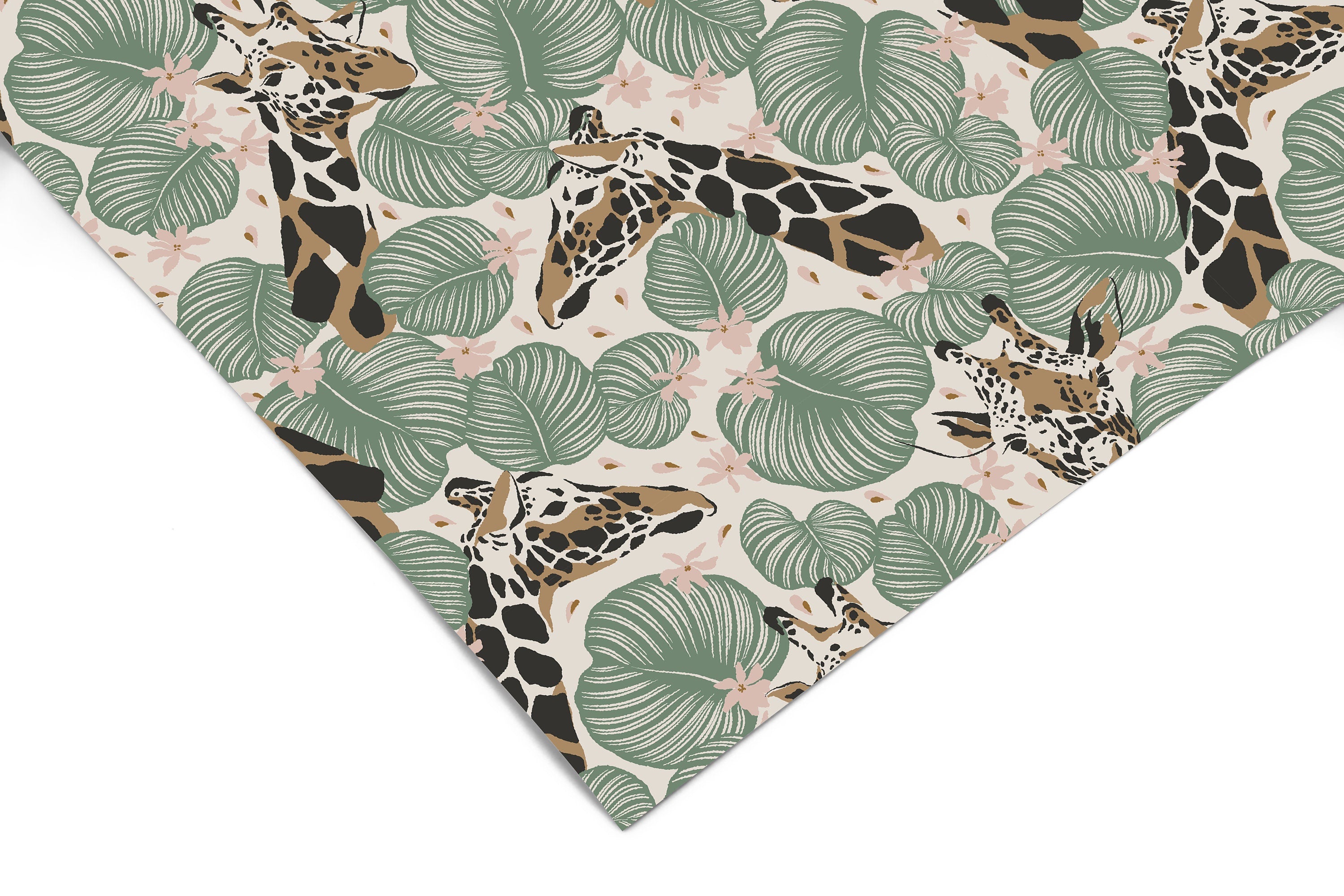Floral Animal Giraffe Contact Paper | Peel And Stick Wallpaper | Removable Wallpaper | Shelf Liner | Drawer Liner | Peel and Stick Paper 625