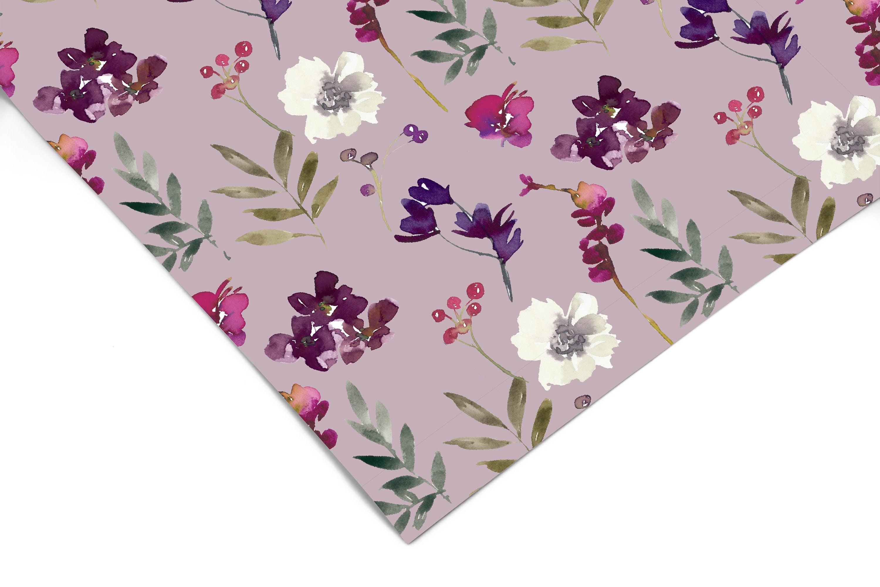 Purple Floral Contact Paper | Peel And Stick Wallpaper | Removable Wallpaper | Shelf Liner | Drawer Liner | Peel and Stick Paper 558
