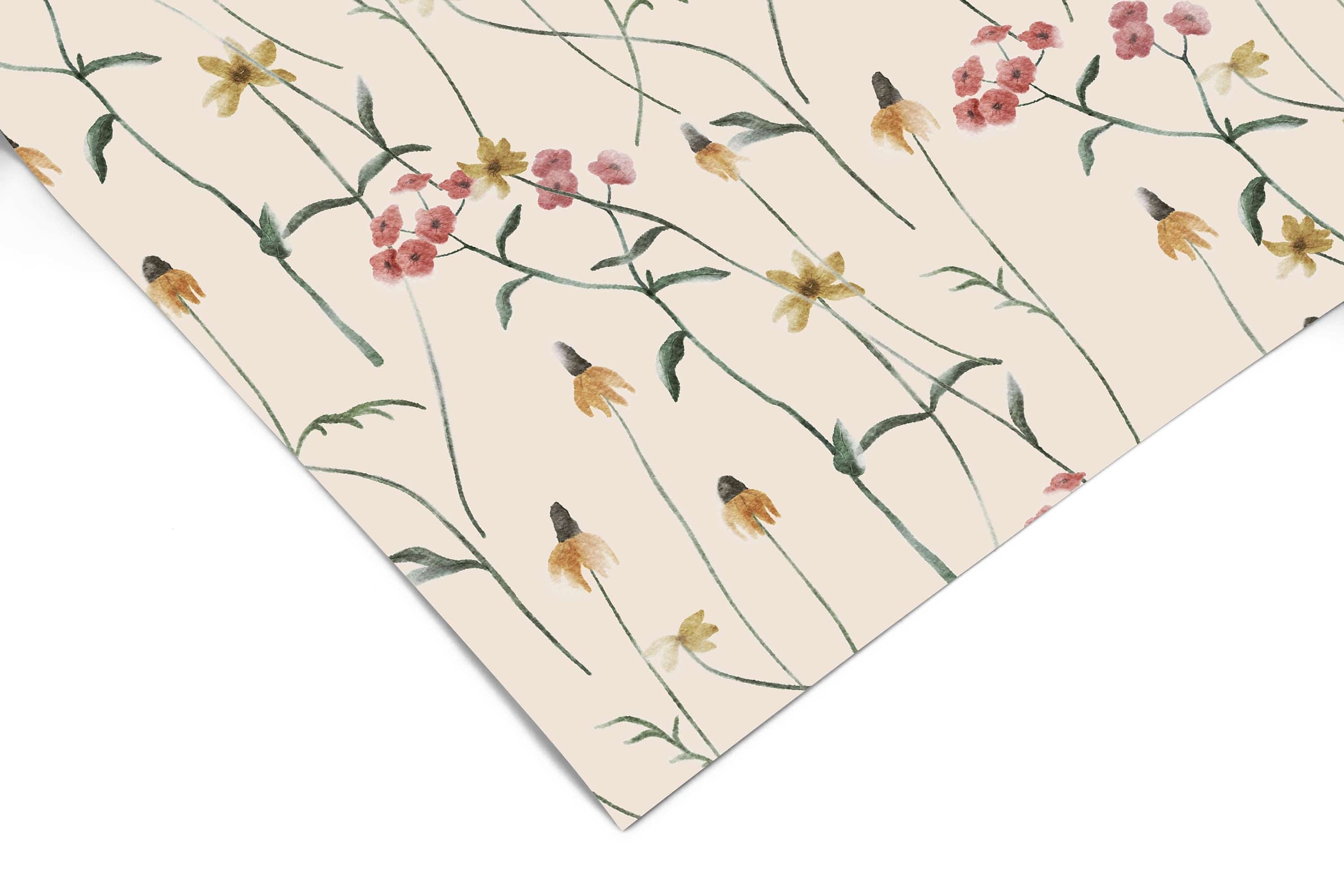Country Wildflowers Contact Paper | Peel And Stick Wallpaper | Removable Wallpaper | Shelf Liner | Drawer Liner | Peel and Stick Paper 655 - JamesAndColors