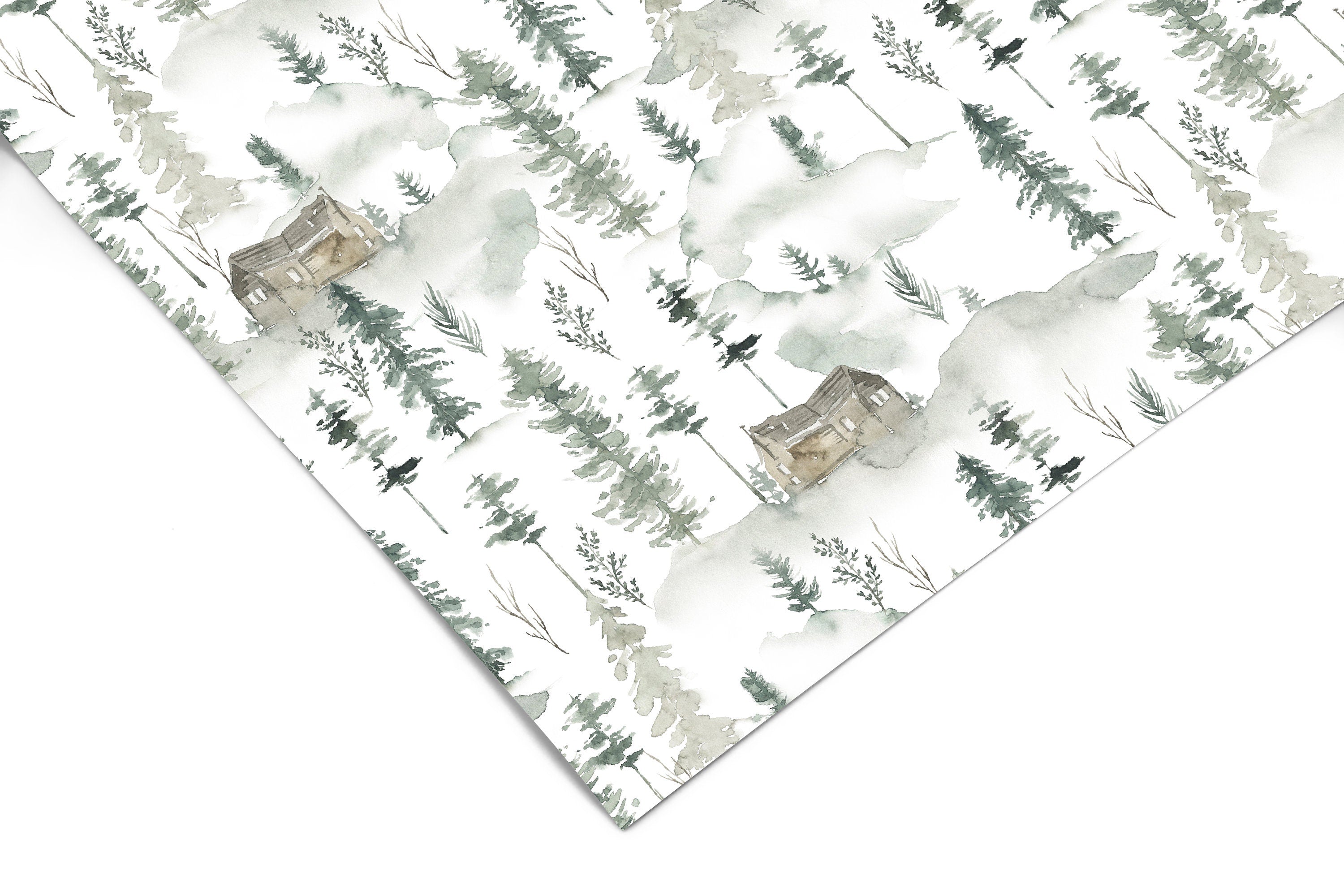 Pine Forest Cabins Contact Paper | Shelf Liner | Drawer Liner | Peel and Stick Paper 656 - James And Colors