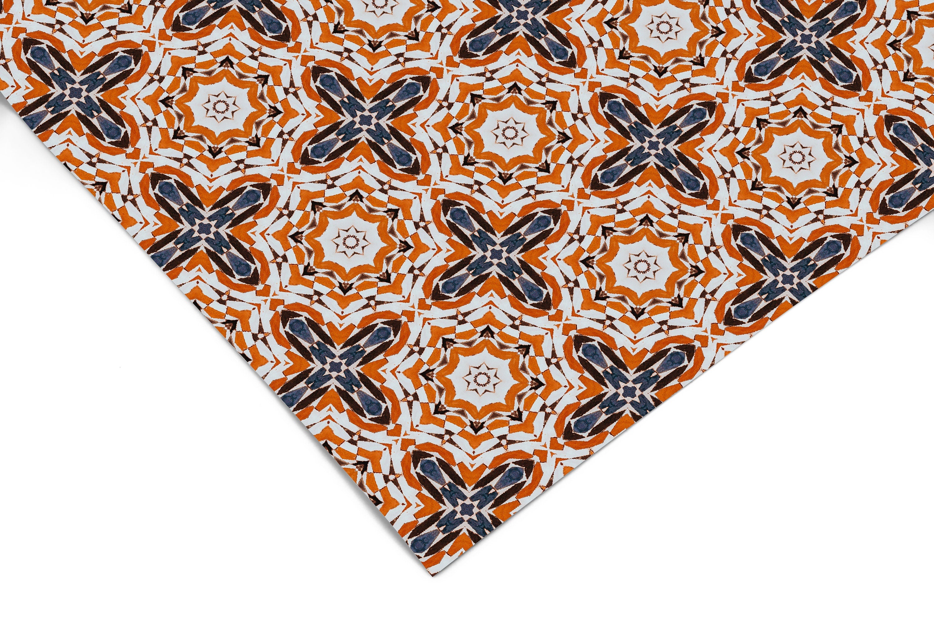 Moroccan Tile Pattern Contact Paper | Peel And Stick Wallpaper | Removable Wallpaper | Shelf Liner | Drawer Liner | Peel and Stick Paper 673 - JamesAndColors