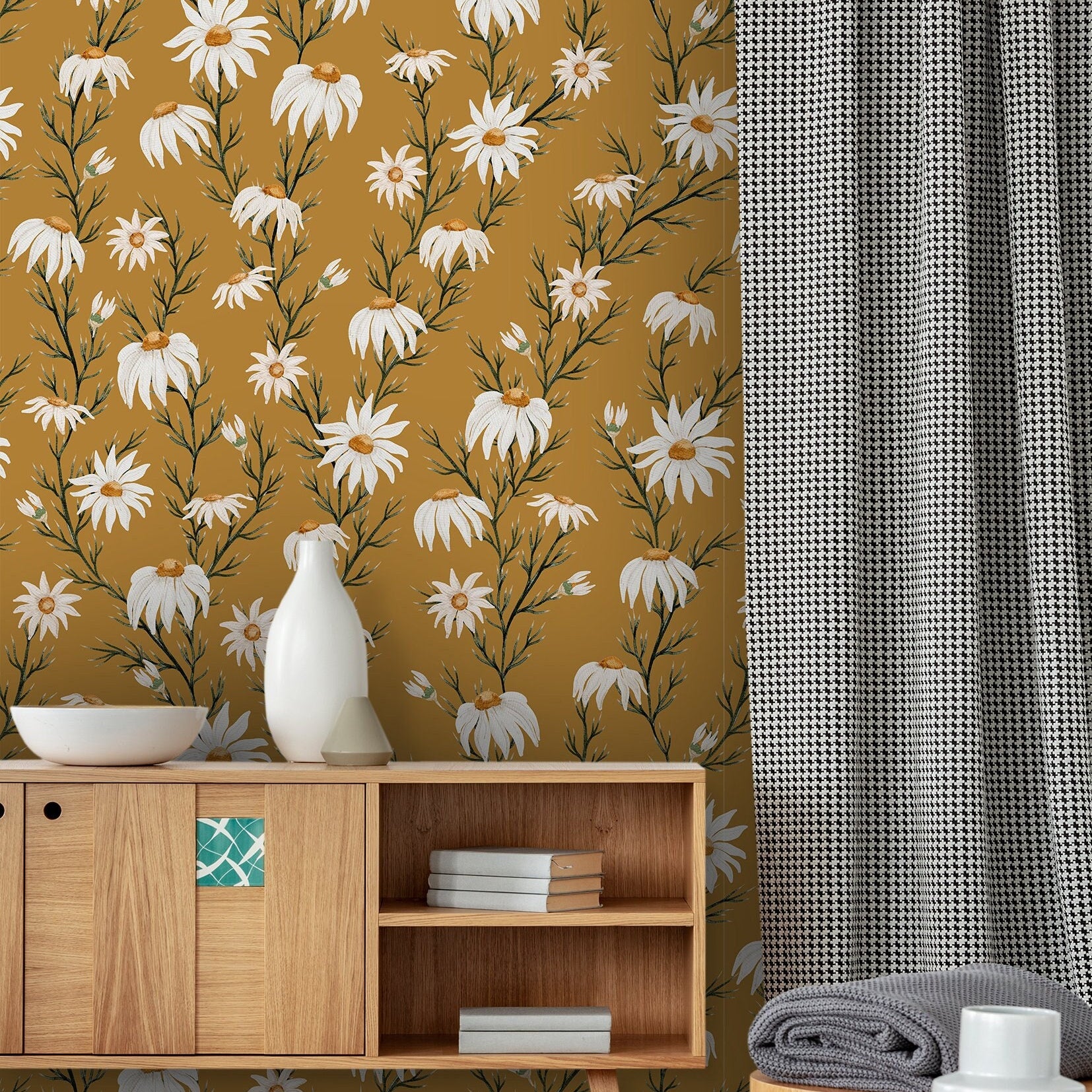 Southern Daisy Floral Wallpaper | Wallpaper Peel and Stick | Removable Wallpaper | Peel and Stick Wallpaper | Wall Paper Peel And Stick  912 - JamesAndColors